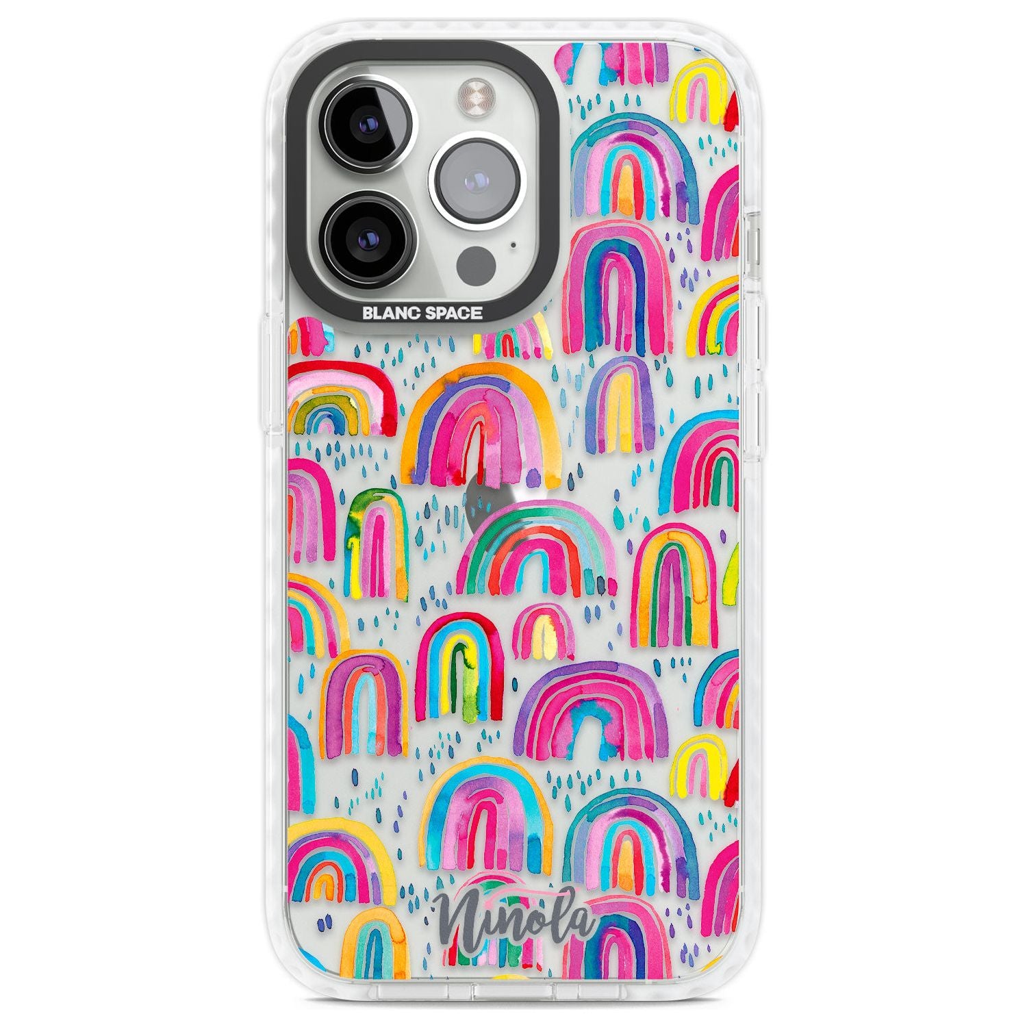 Cute Watercolor Rainbows Phone Case iPhone 13 Pro / Impact Case,iPhone 14 Pro / Impact Case,iPhone 15 Pro Max / Impact Case,iPhone 15 Pro / Impact Case Blanc Space