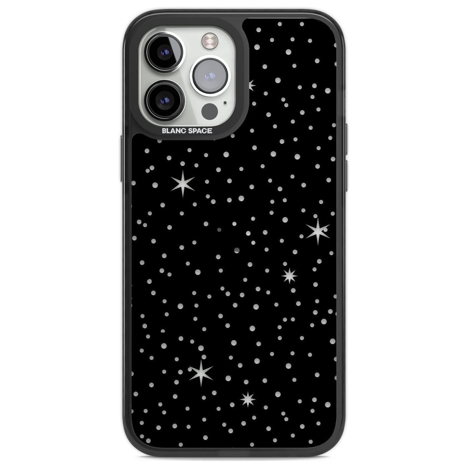 Celestial Cut-Out Stars Phone Case iPhone 14 Pro Max / Black Impact Case,iPhone 13 Pro Max / Black Impact Case Blanc Space