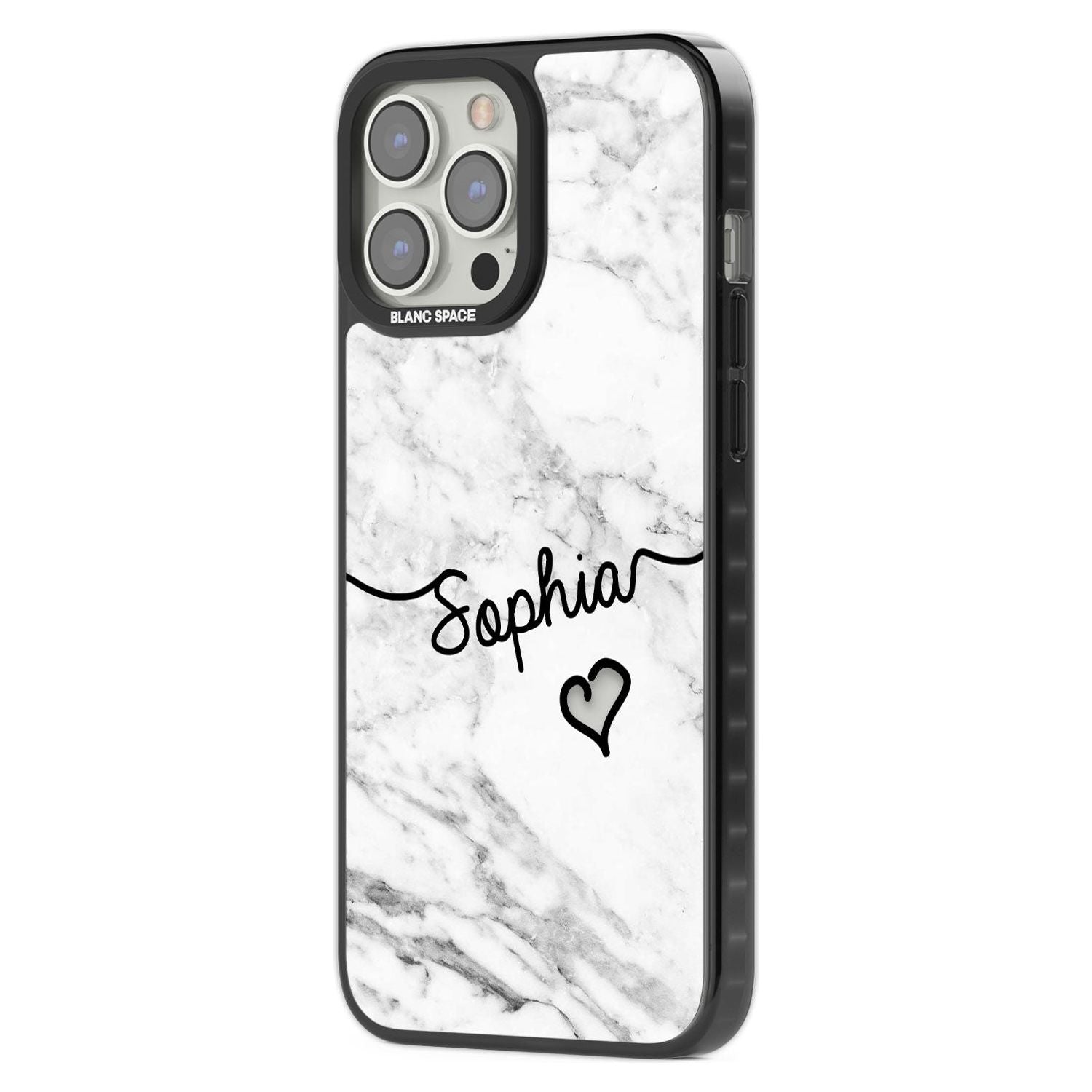 Personalised White Marble Heart