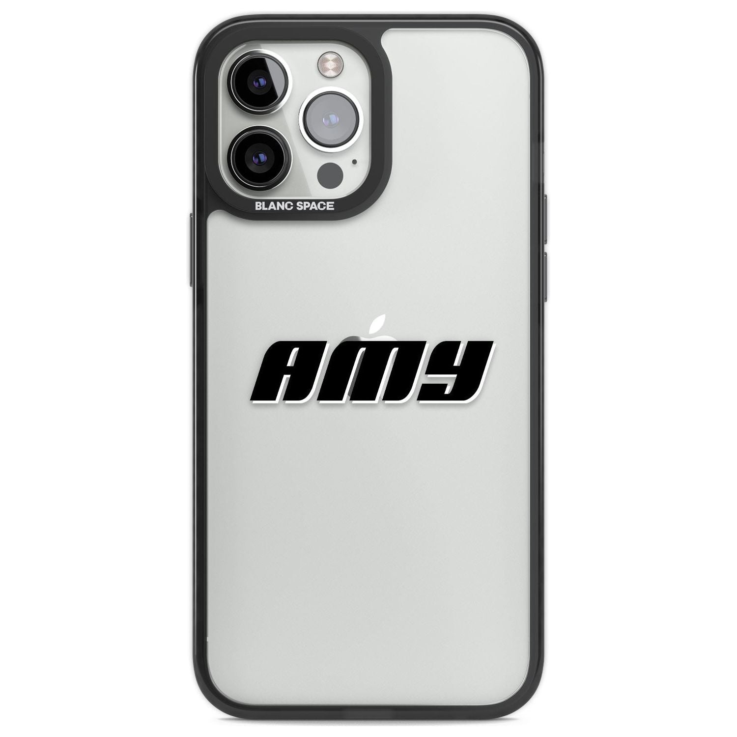 Personalised Clear Text 1C Custom Phone Case iPhone 13 Pro Max / Black Impact Case,iPhone 14 Pro Max / Black Impact Case Blanc Space