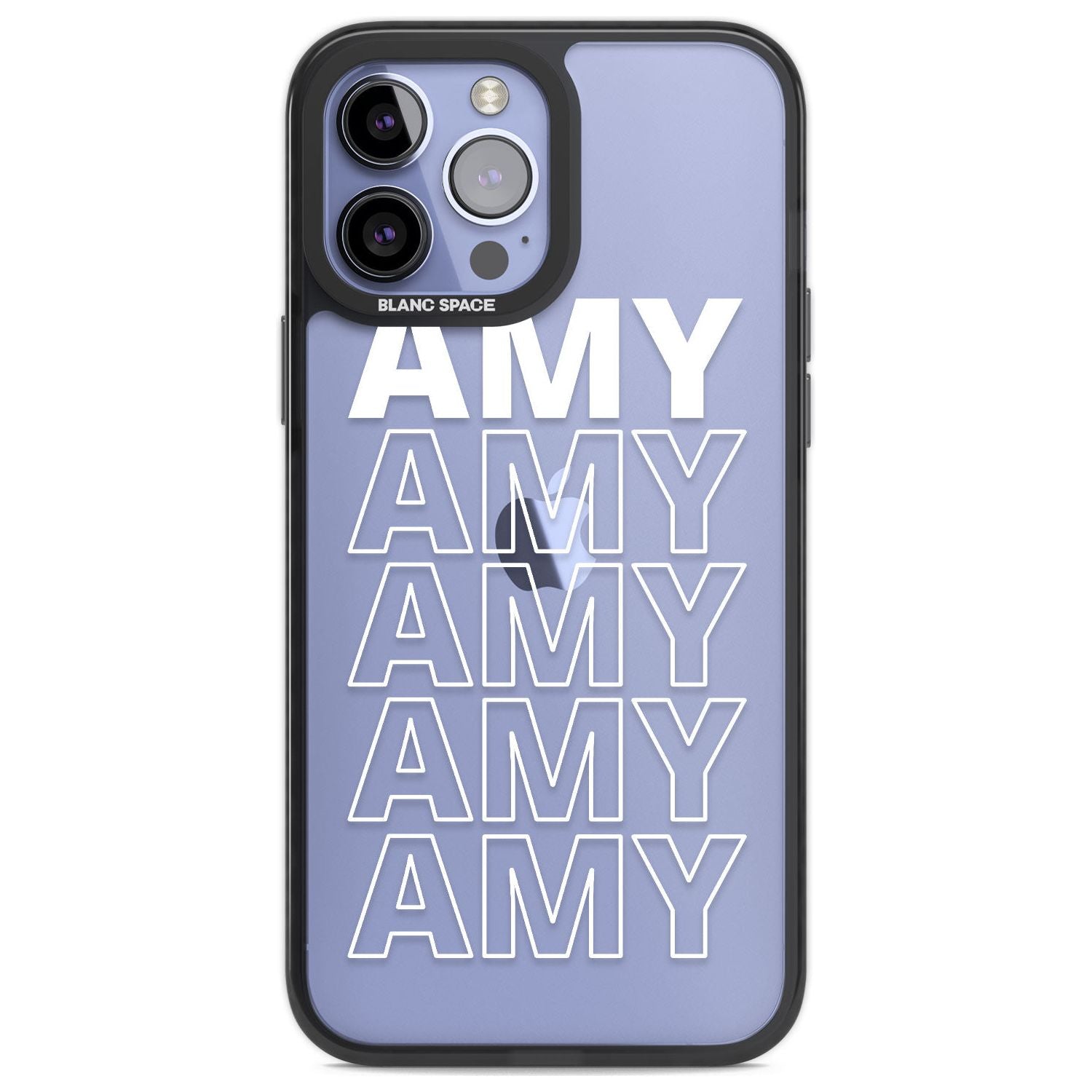 Personalised Clear Text 5C Custom Phone Case iPhone 13 Pro Max / Black Impact Case,iPhone 14 Pro Max / Black Impact Case Blanc Space