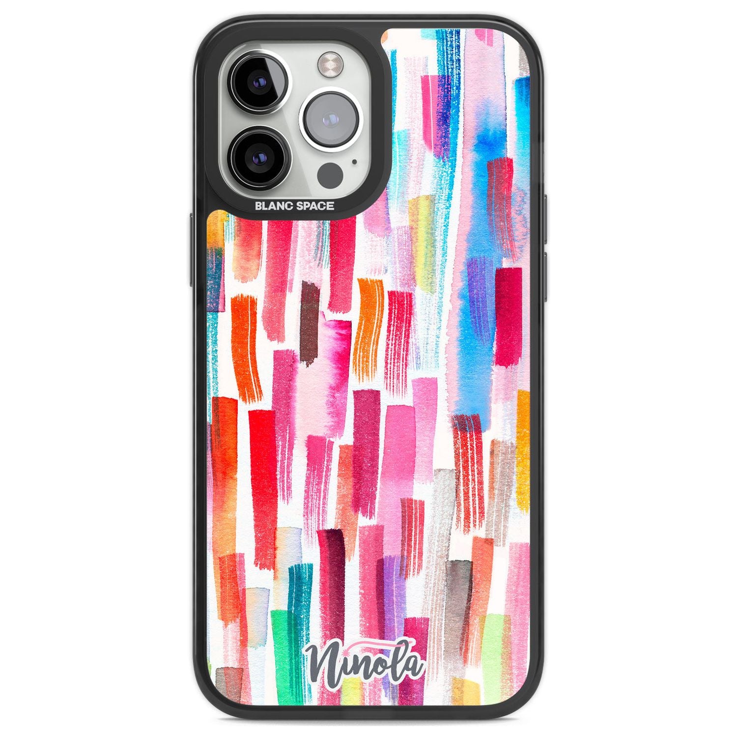 Colorful Brushstrokes Phone Case iPhone 13 Pro Max / Black Impact Case,iPhone 14 Pro Max / Black Impact Case Blanc Space