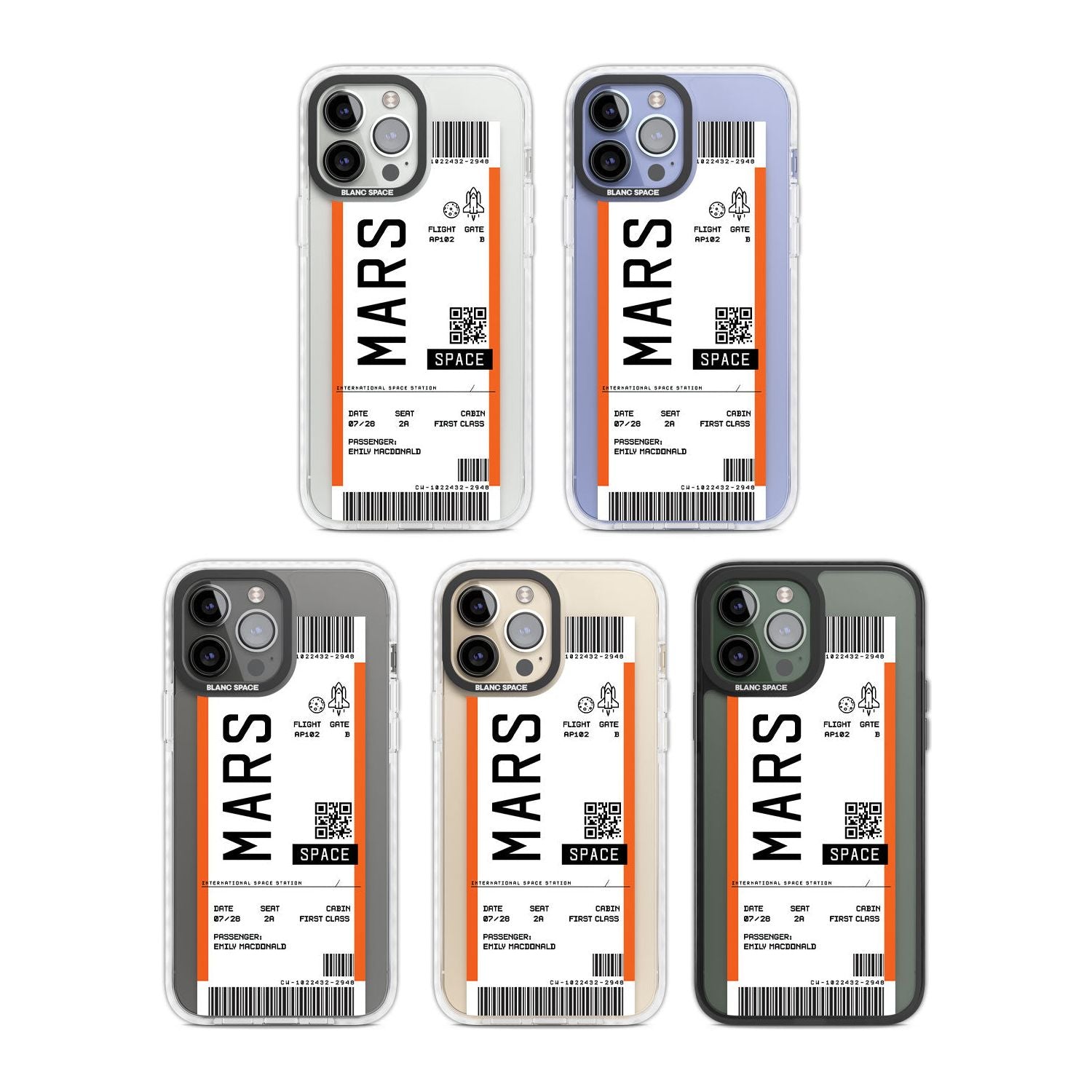 White Stars on Clear Phone Case for iPhone 14 Pro Max