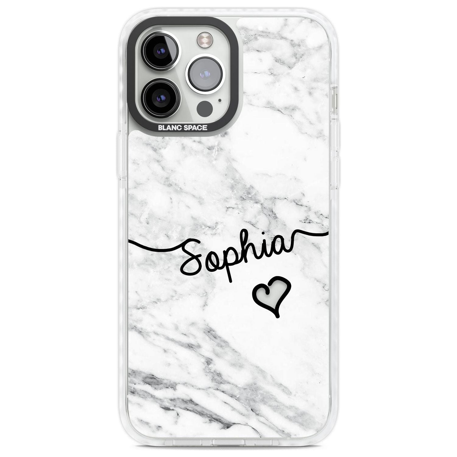 Personalised White Marble Heart