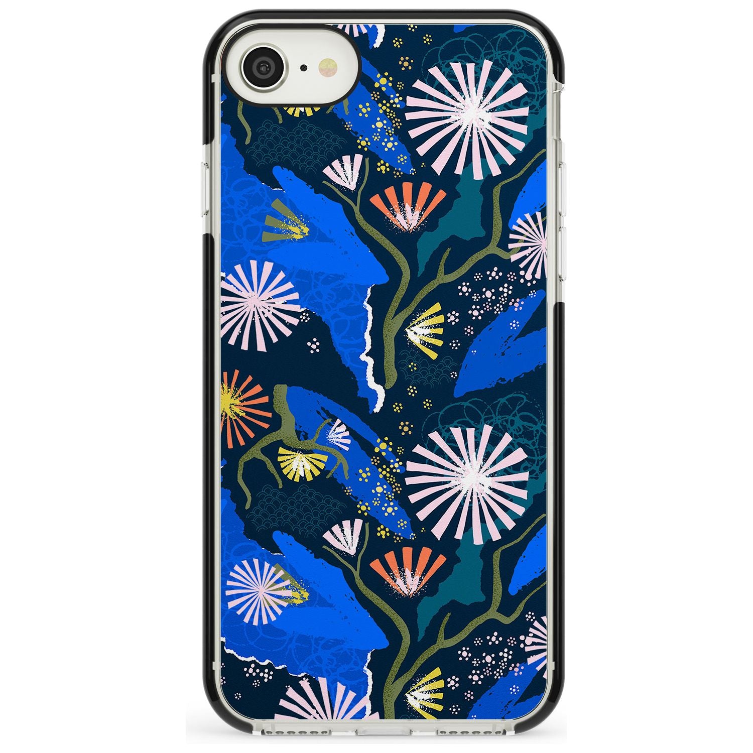 Dark Botanicals Abstract Pattern iPhone Case Black Impact Phone Case - Case Warehouse