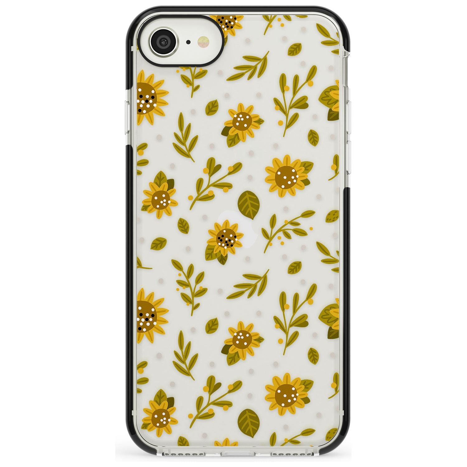 Sweet as Honey Patterns: Sunflowers (Clear) Black Impact Phone Case for iPhone SE 8 7 Plus