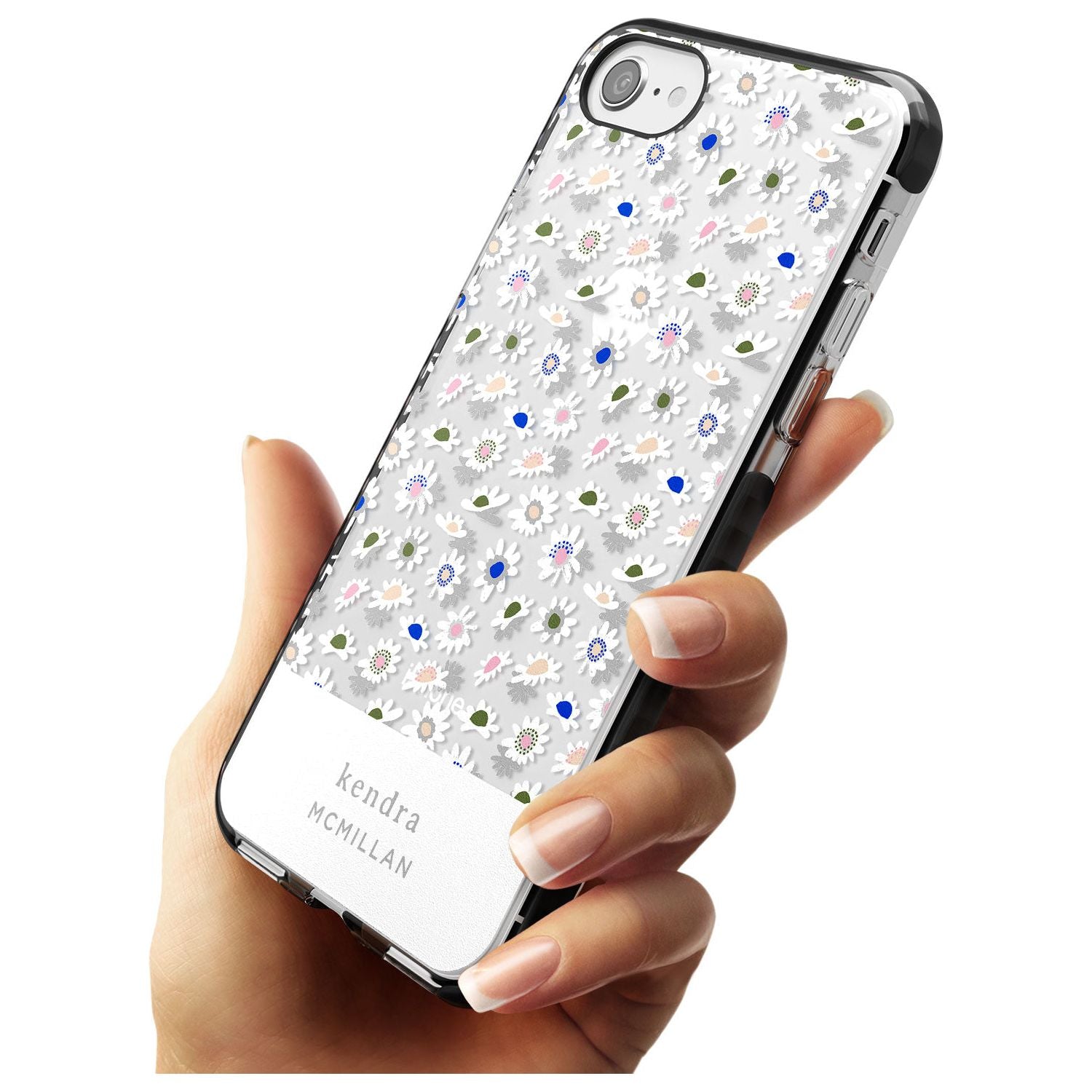 Grey & White Daisies Floral Design iPhone Case Custom Phone Case - Case Warehouse