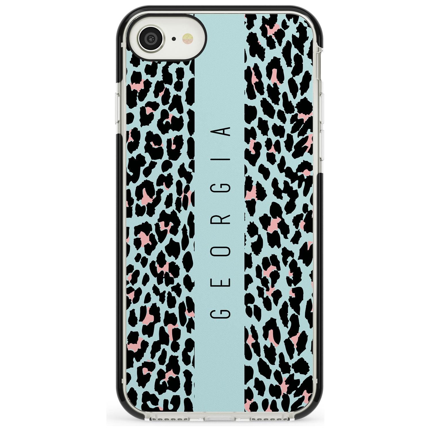 Custom Blue Leopard Spots iPhone Case Black Impact Custom Phone Case - Case Warehouse