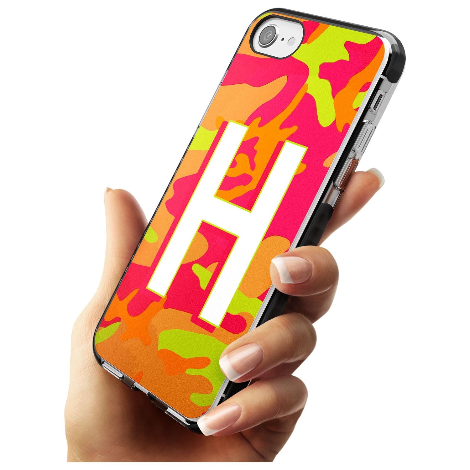 Bright Neon Camo Solid Monogram iPhone Case Custom Phone Case - Case Warehouse