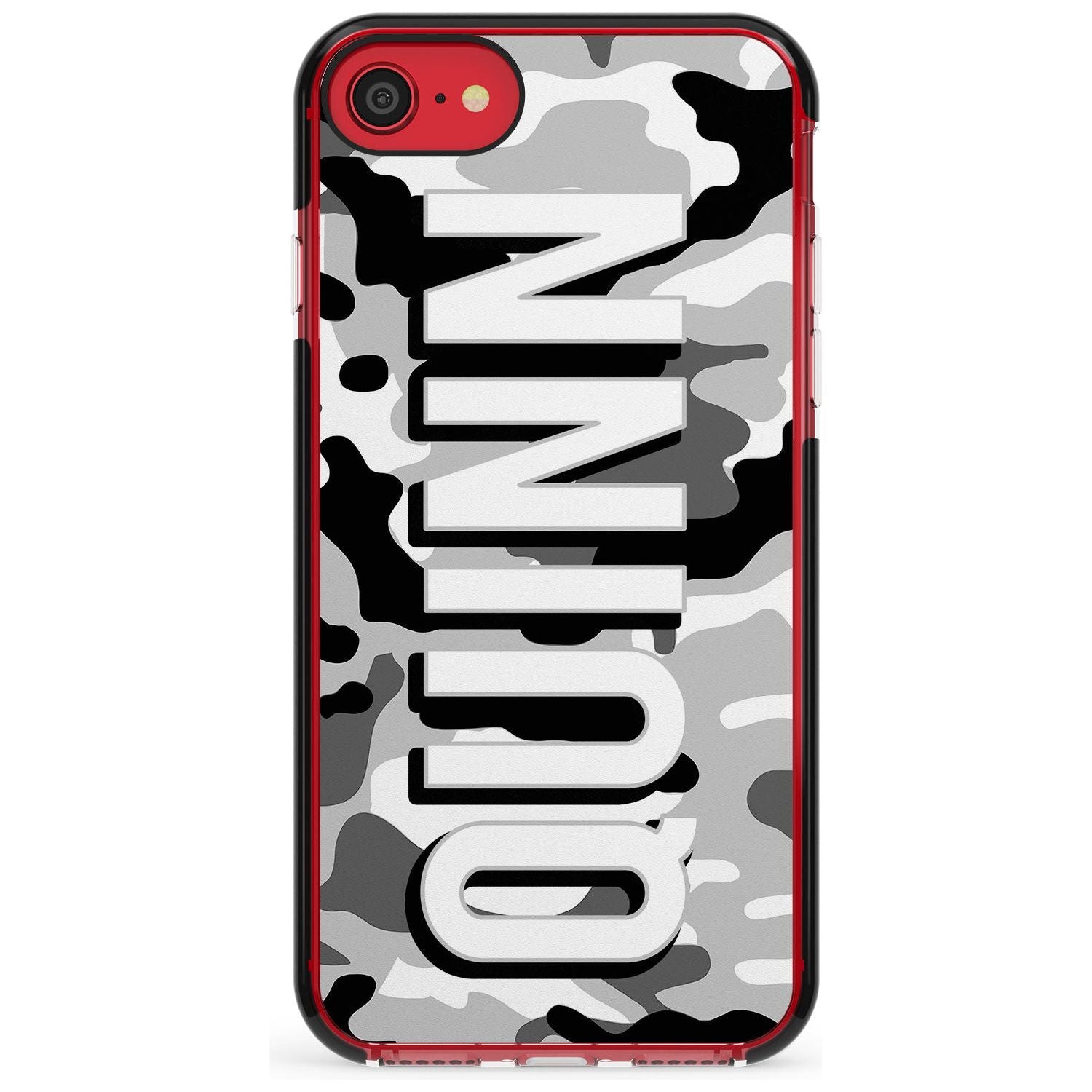 Greyscale Camo Pink Fade Impact Phone Case for iPhone SE 8 7 Plus