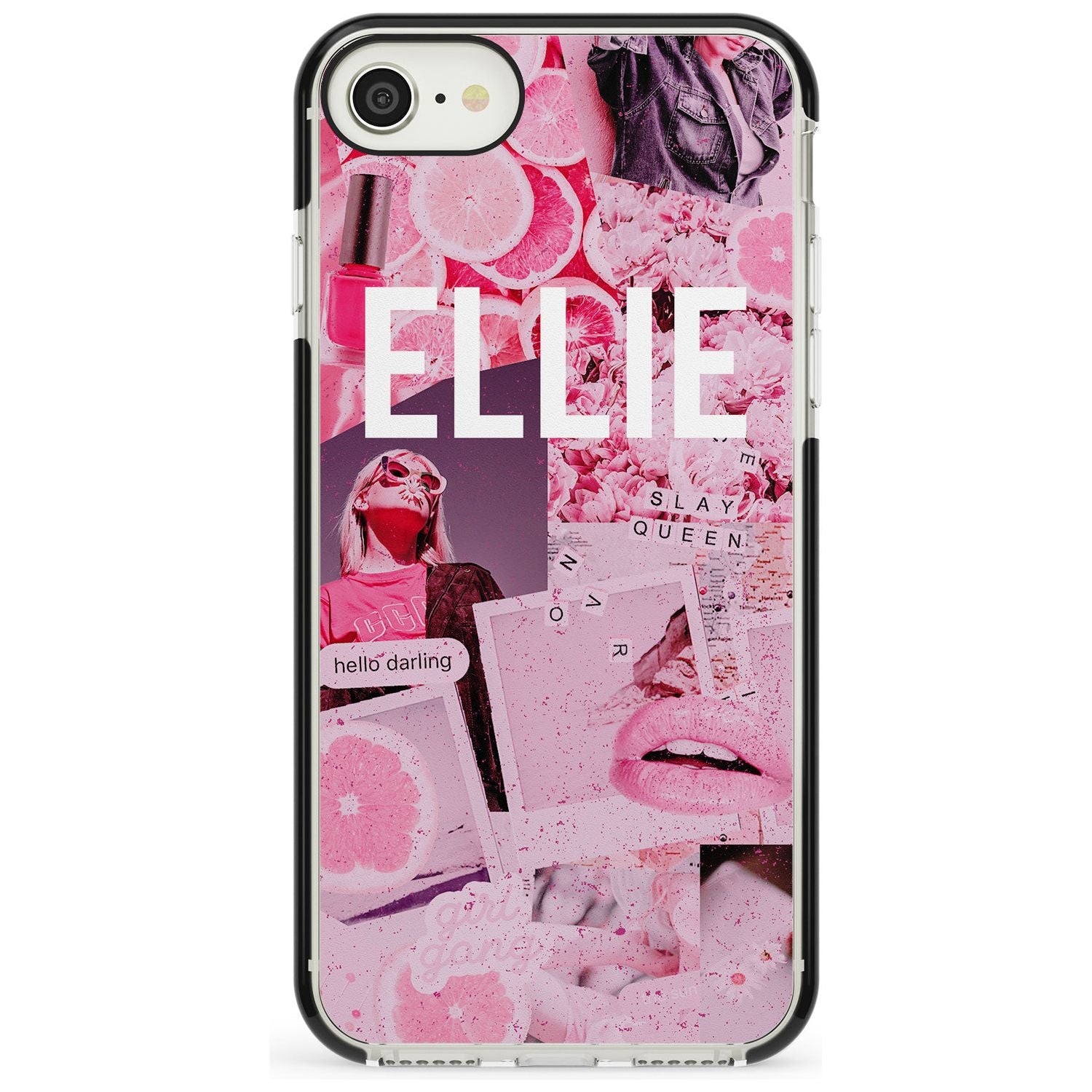 Sweet Pink Fashion Collage iPhone Case Black Impact Custom Phone Case - Case Warehouse