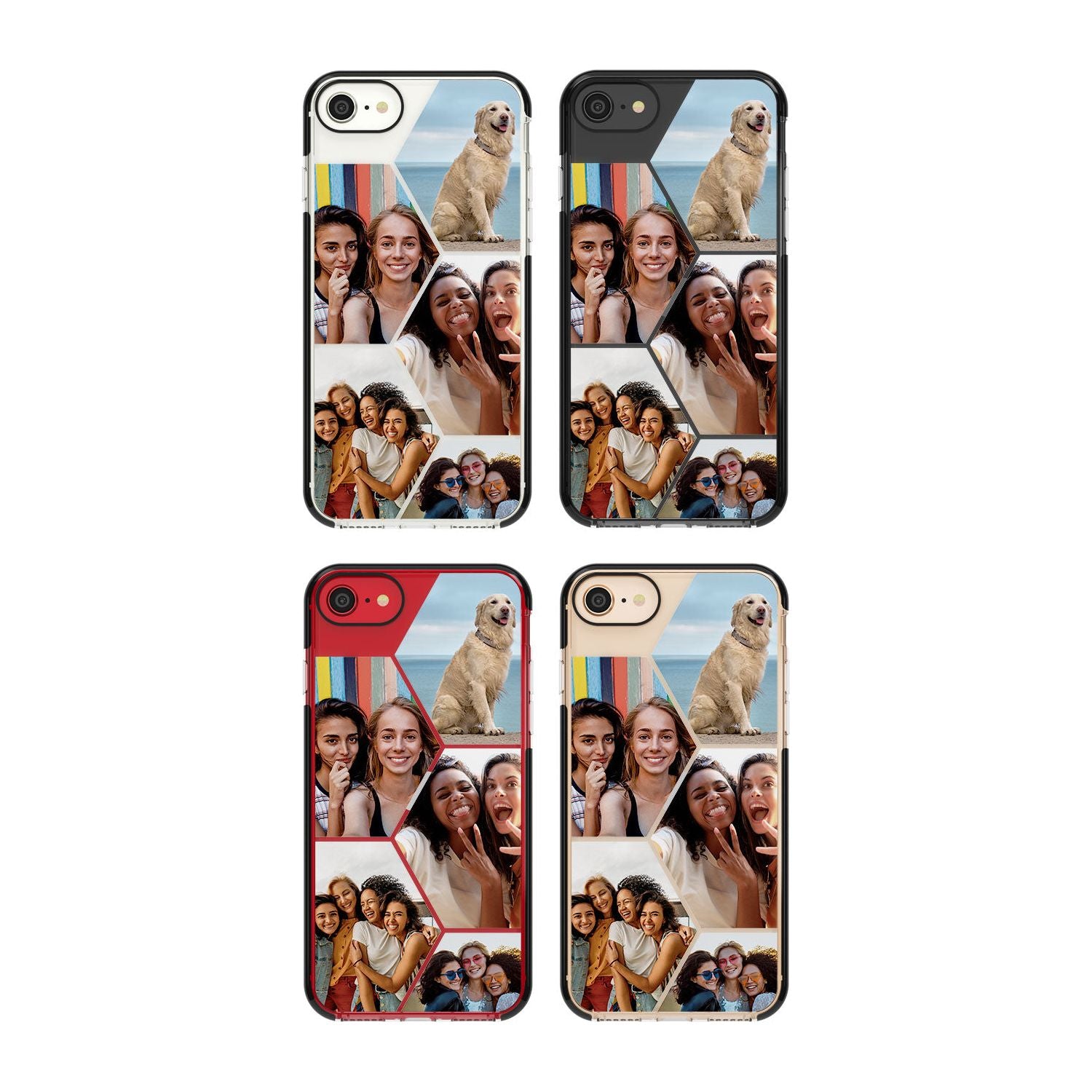 Personalised Heart Photo Grid Phone Case for iPhone SE