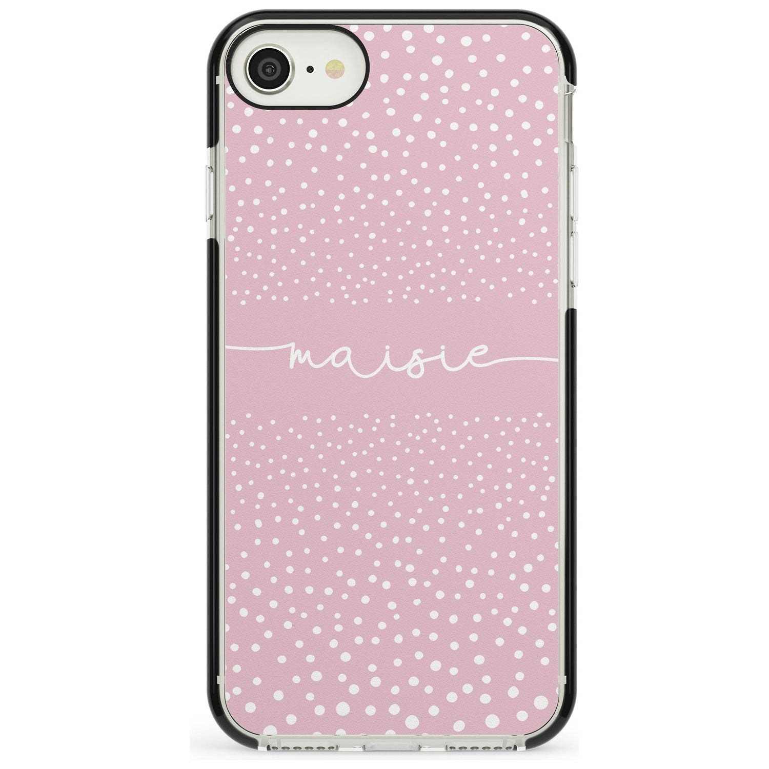 Custom Pink Dots iPhone Case Black Impact Custom Phone Case - Case Warehouse