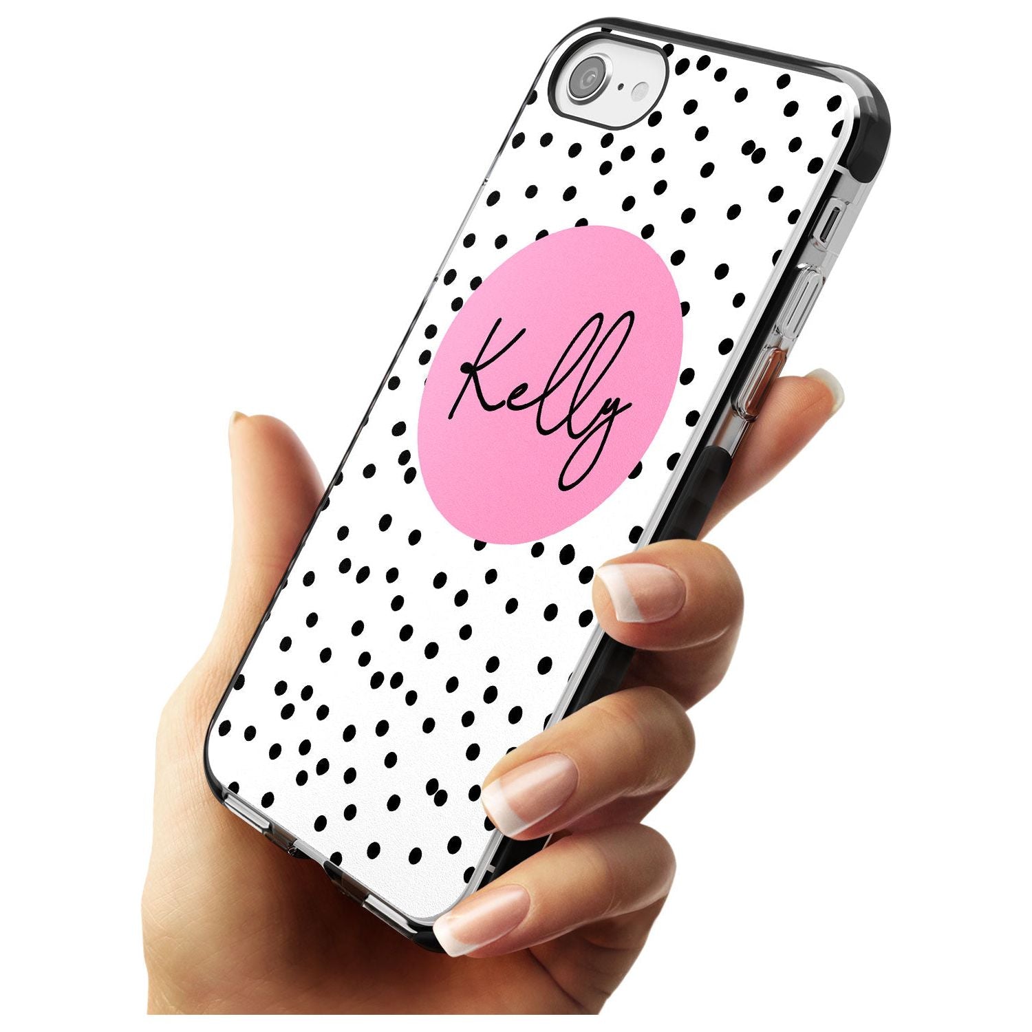 Pink Circle & Dots iPhone Case Custom Phone Case - Case Warehouse