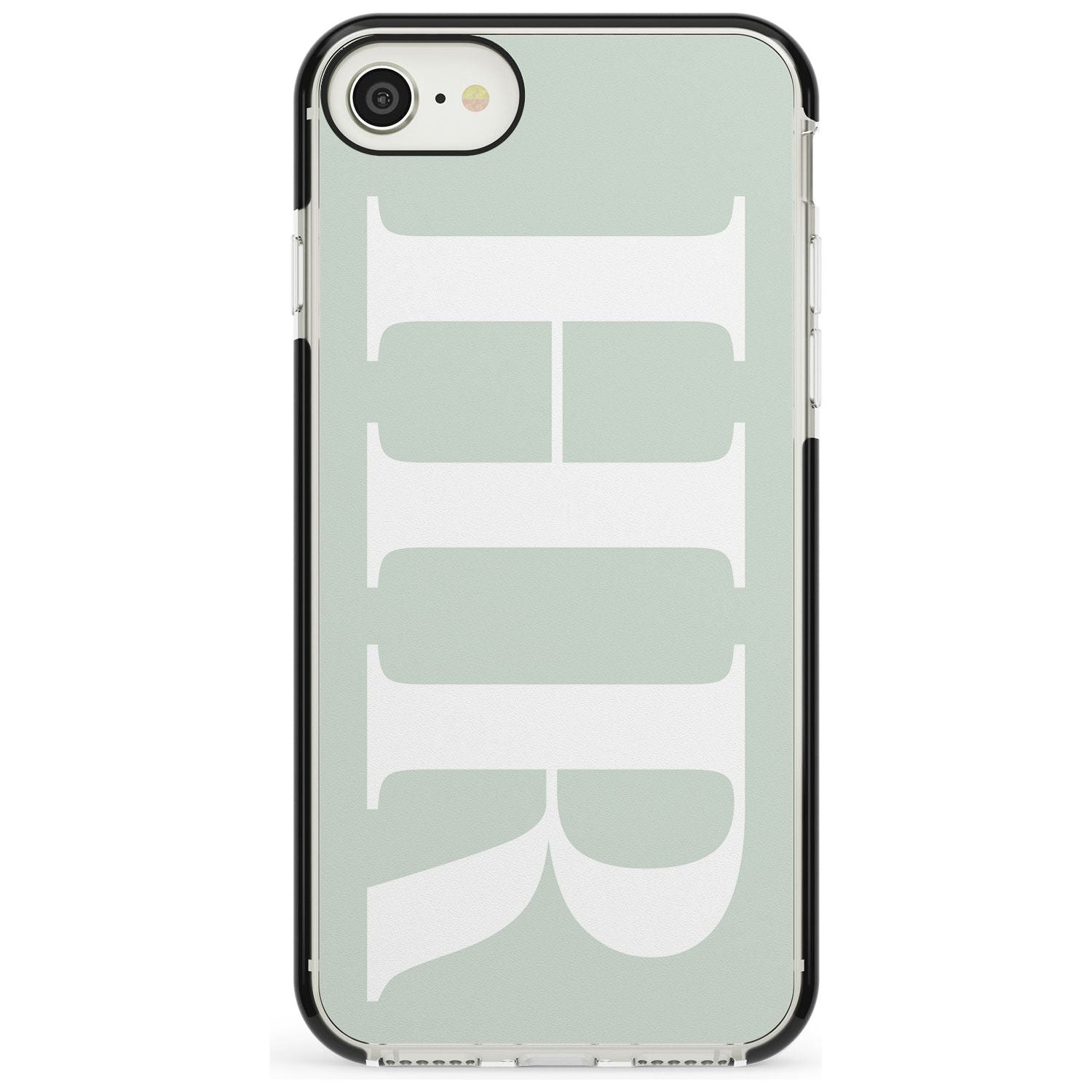 White & Seafoam Green Personalised iPhone Case Black Impact Custom Phone Case - Case Warehouse