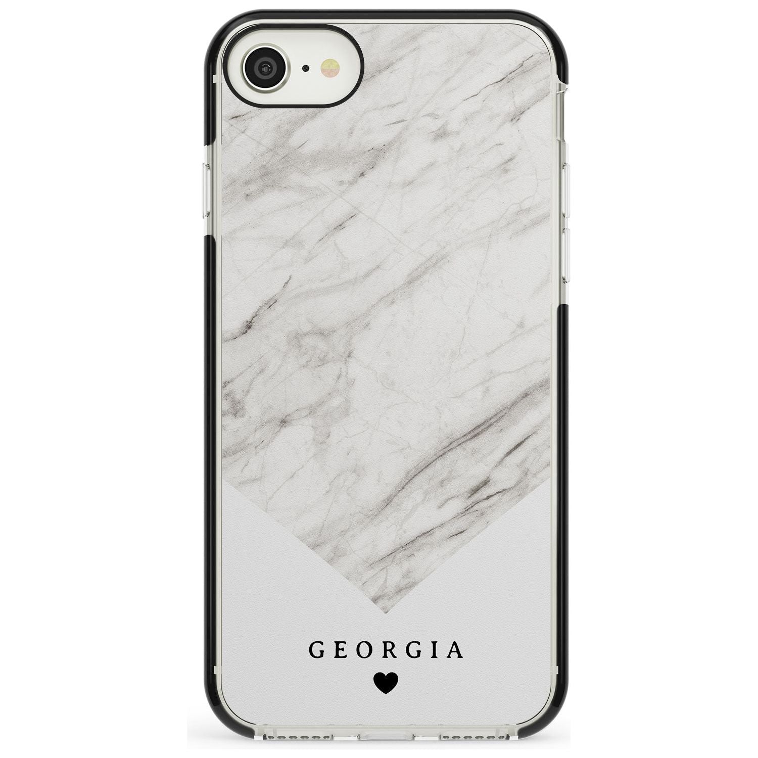 White Marble iPhone Case Black Impact Custom Phone Case - Case Warehouse