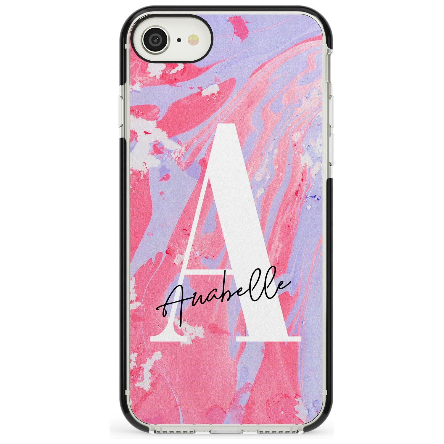 Pink & Purple - Custom Marble iPhone Case Black Impact Custom Phone Case - Case Warehouse