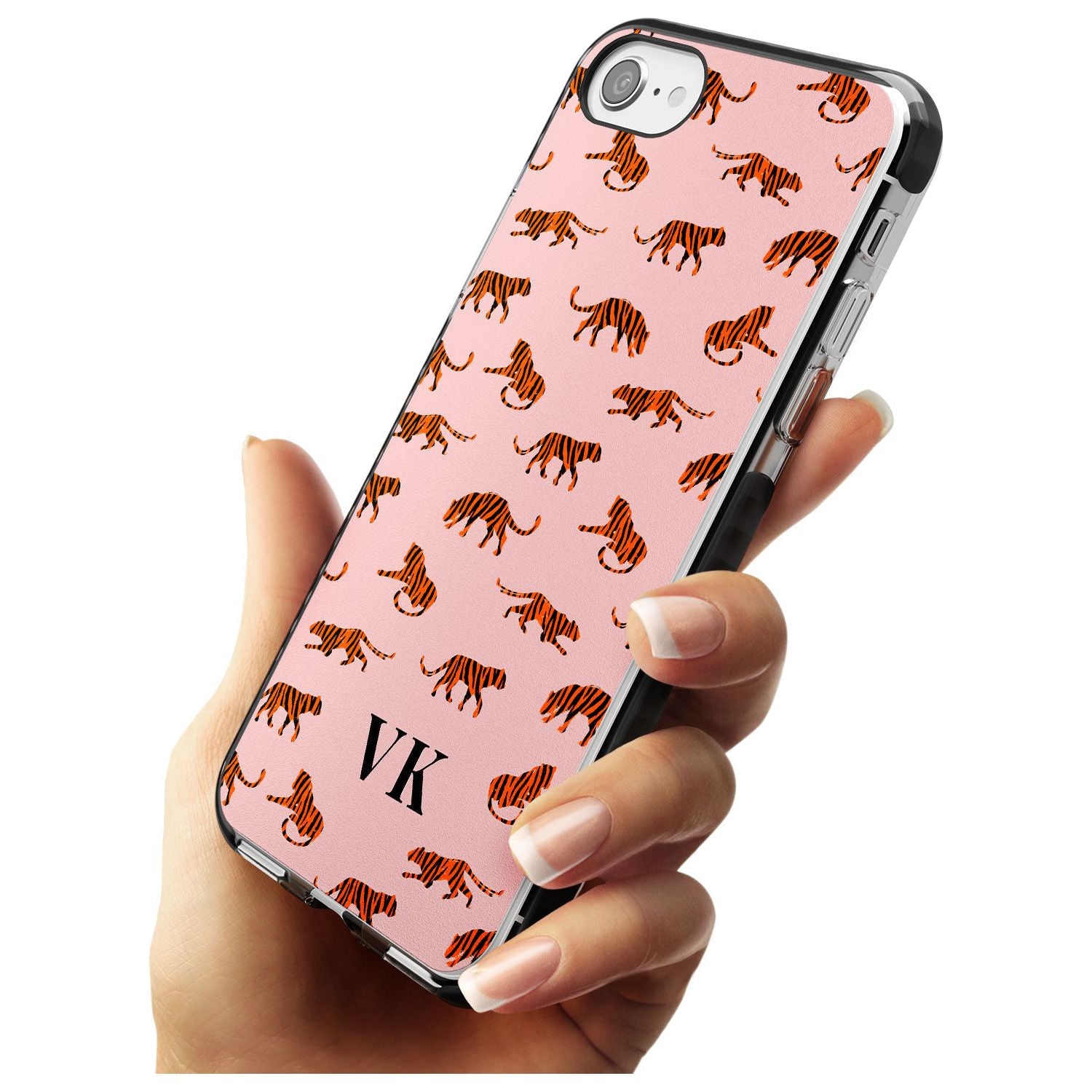 Safari Tiger Pattern on Pink iPhone Case Custom Phone Case - Case Warehouse