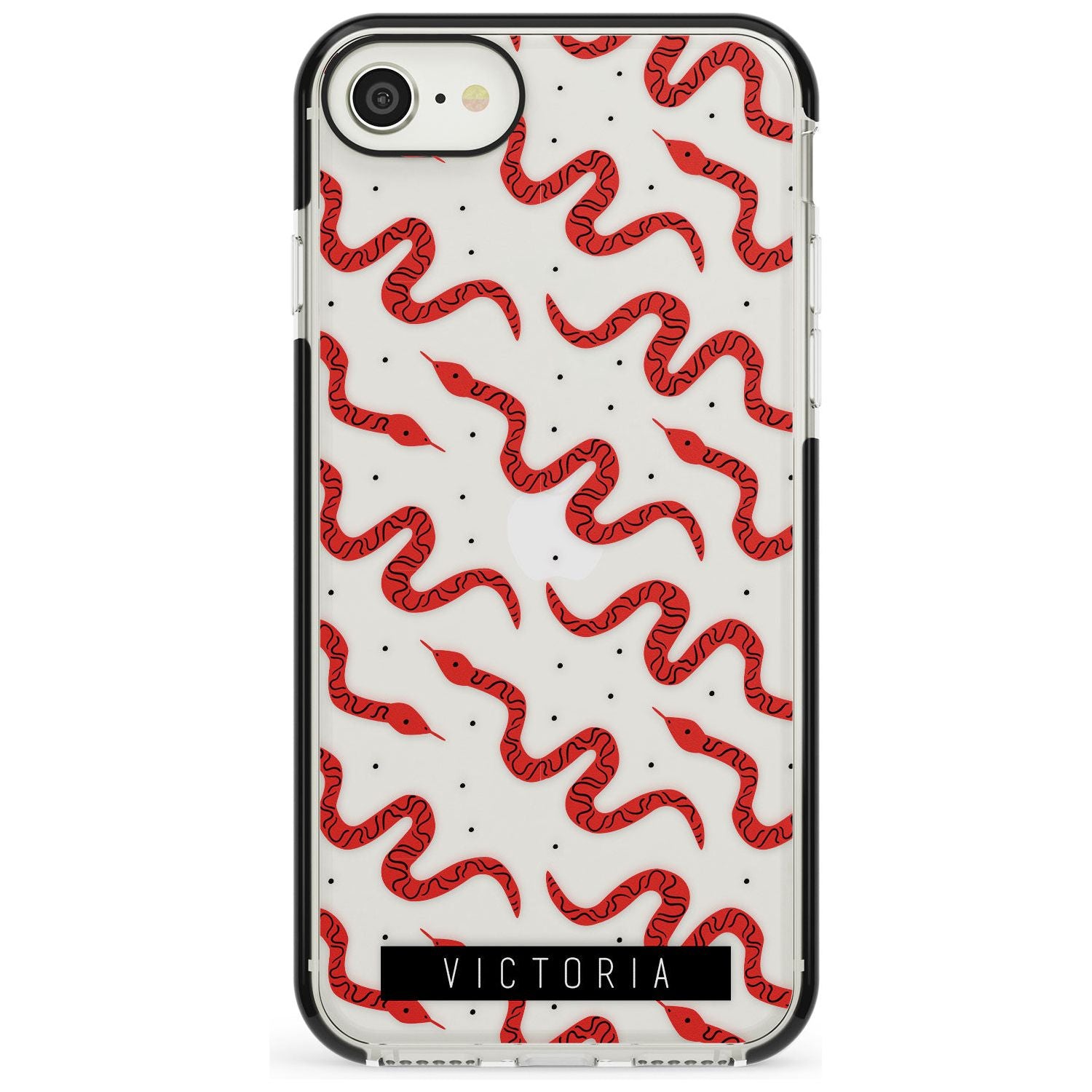 Customised Snake Pattern iPhone Case Black Impact Custom Phone Case - Case Warehouse