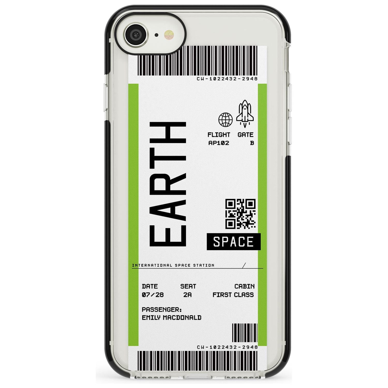 Earth Custom Space Travel Ticket iPhone Case Black Impact Custom Phone Case - Case Warehouse