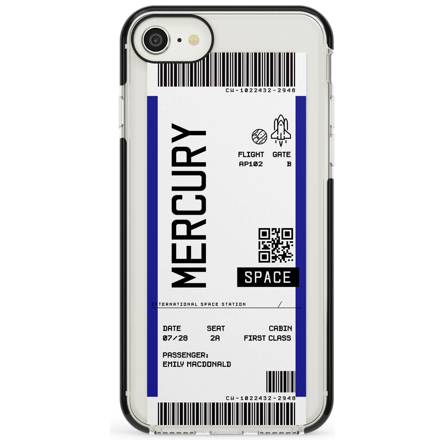 Mercury Custom Space Travel Ticket iPhone Case Black Impact Custom Phone Case - Case Warehouse