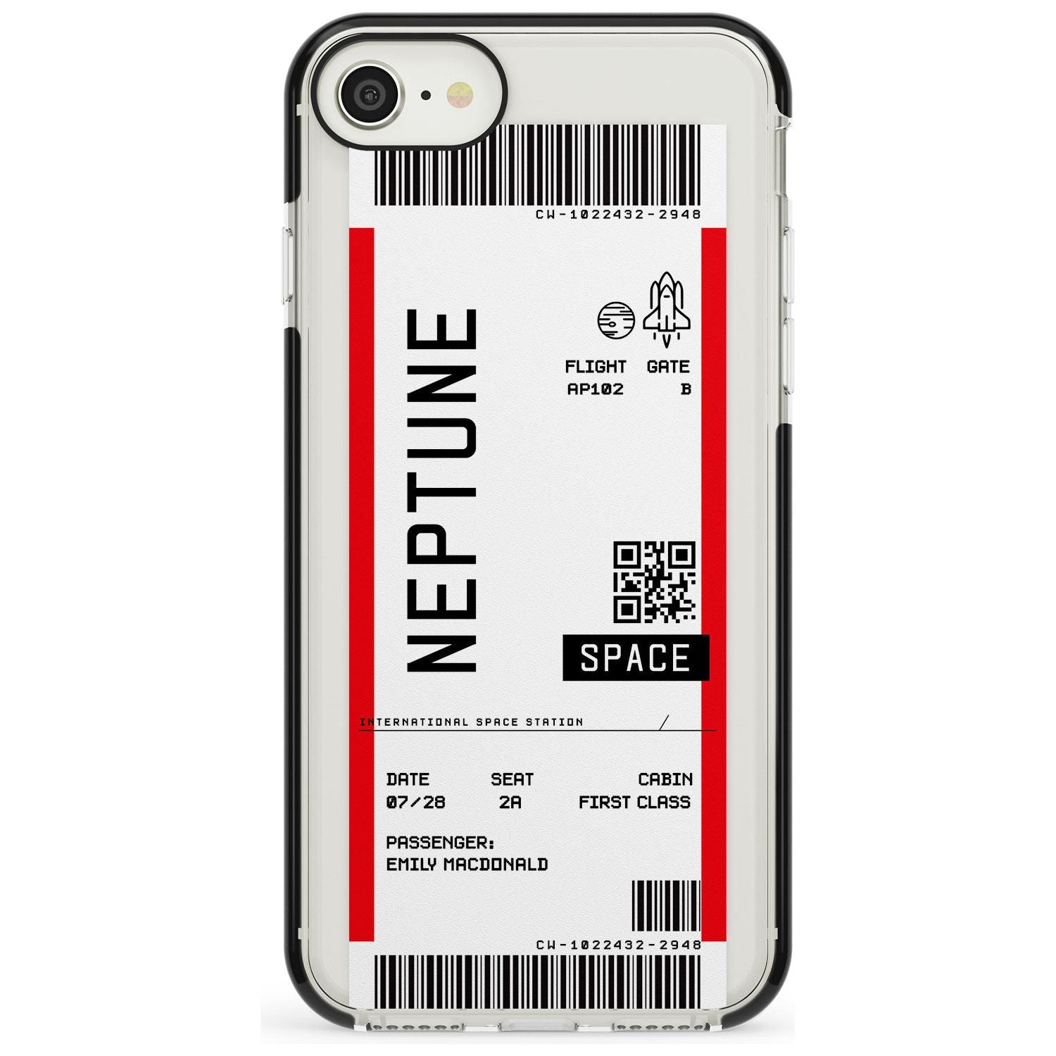 Neptune Space Travel Ticket iPhone Case Black Impact Custom Phone Case - Case Warehouse