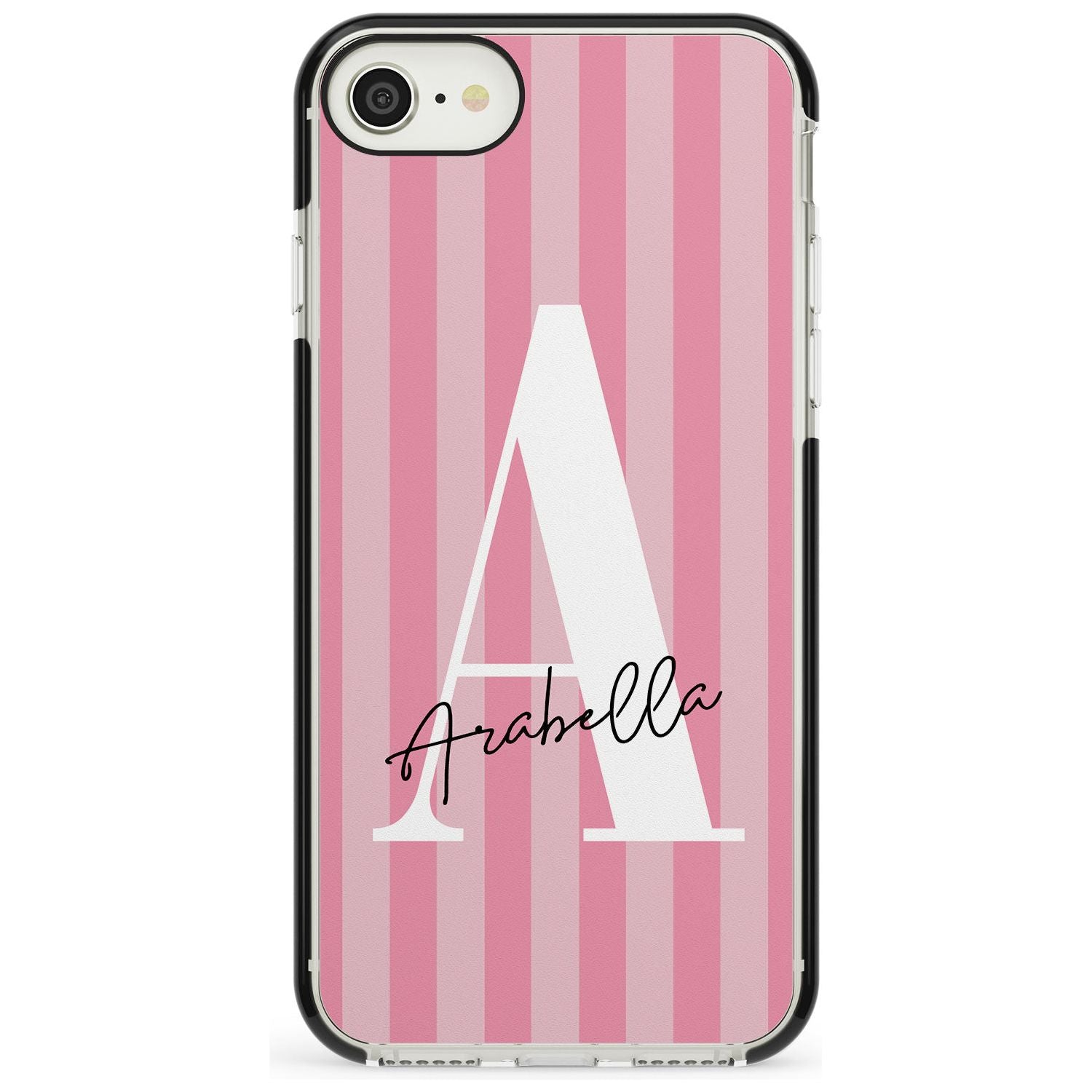 Pink on Pink Stripes iPhone Case Black Impact Custom Phone Case - Case Warehouse