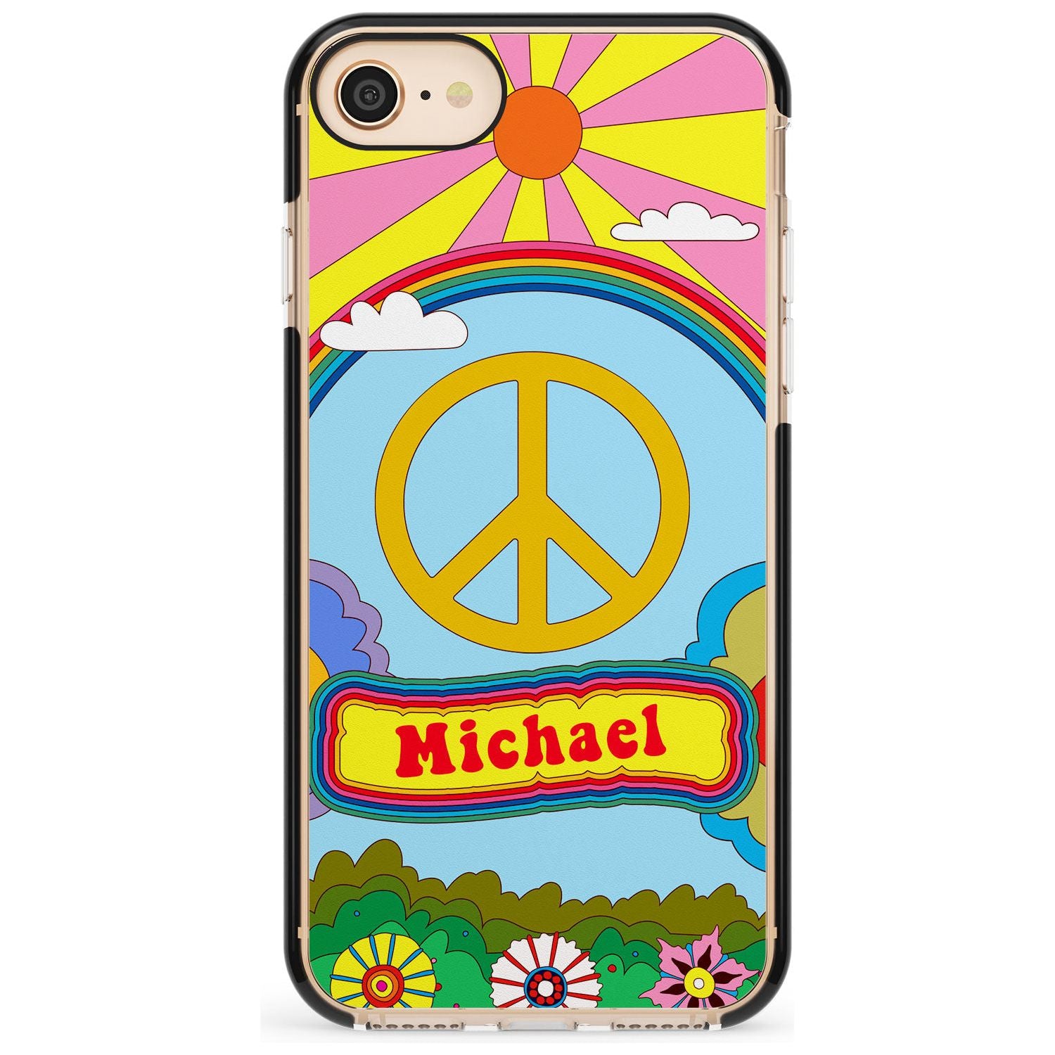 Custom Happy Days Pink Fade Impact Phone Case for iPhone SE 8 7 Plus