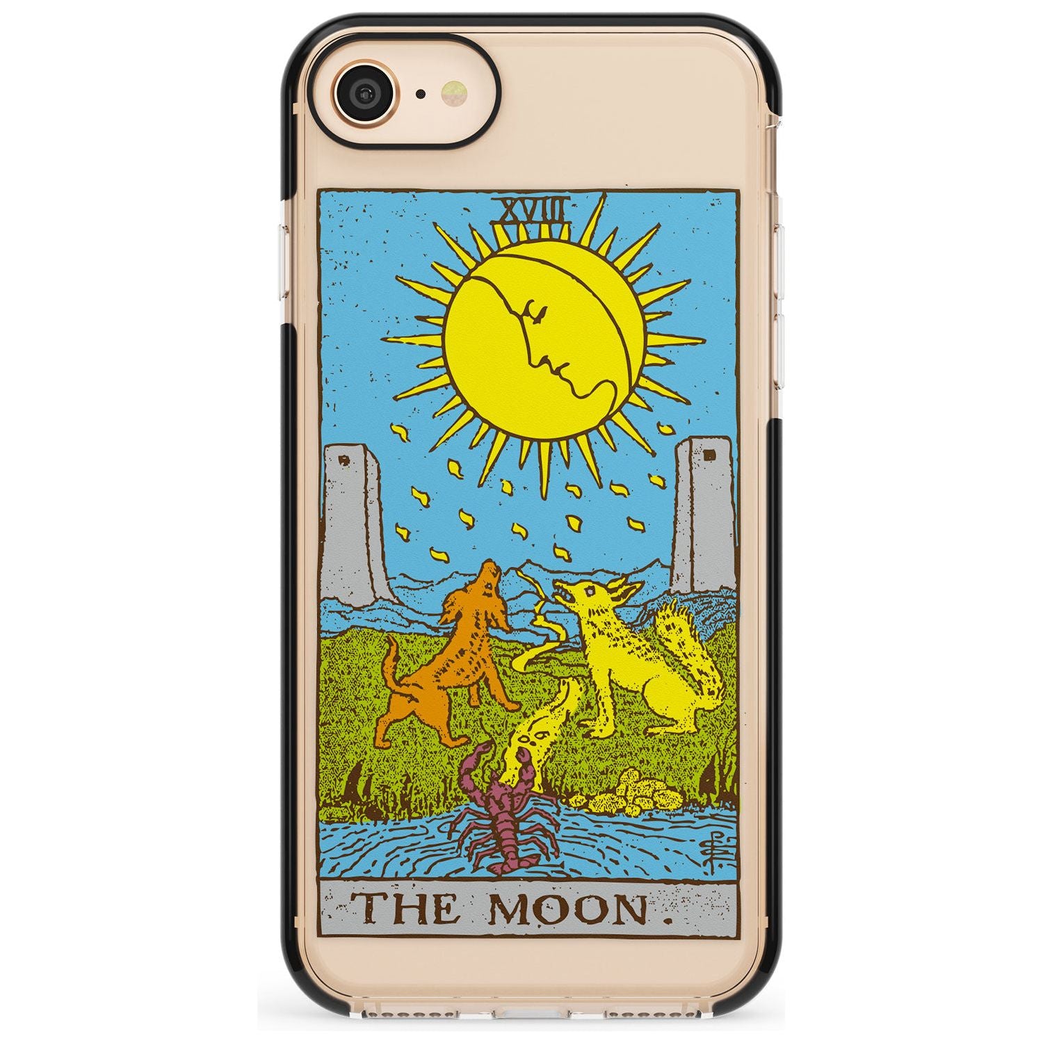 The Moon Tarot Card - Colour Pink Fade Impact Phone Case for iPhone SE 8 7 Plus