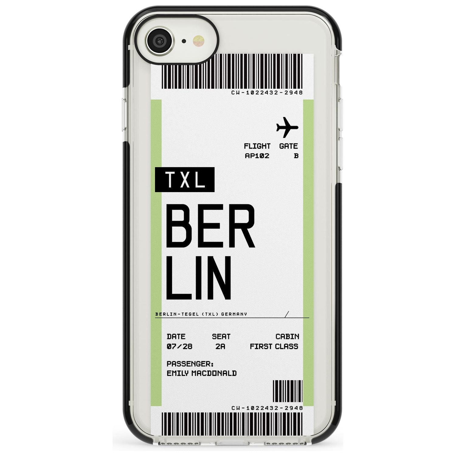 Berlin Boarding Pass iPhone Case Black Impact Custom Phone Case - Case Warehouse