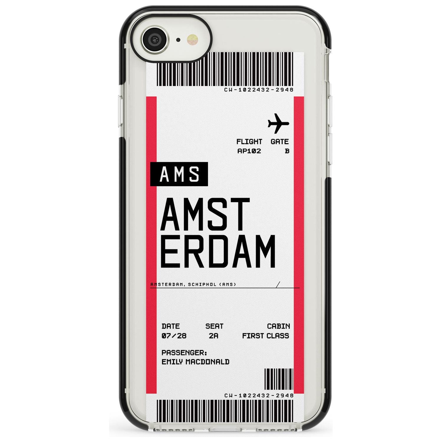 Amsterdam Boarding Pass iPhone Case Black Impact Custom Phone Case - Case Warehouse