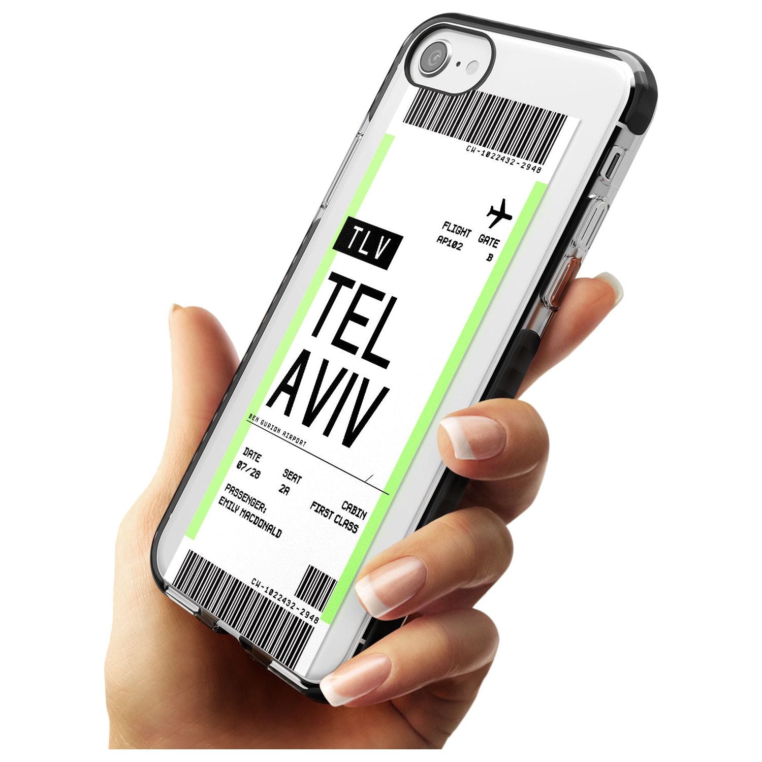 Tel Aviv Boarding Pass iPhone Case Custom Phone Case - Case Warehouse