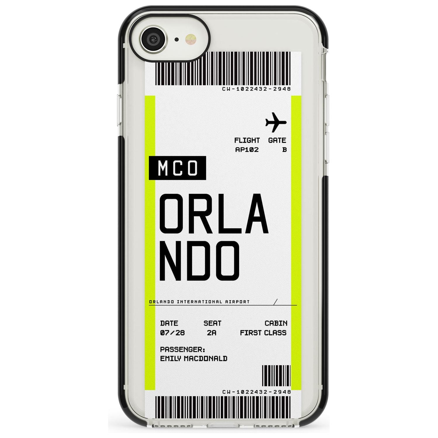 Orlando Boarding Pass iPhone Case Black Impact Custom Phone Case - Case Warehouse