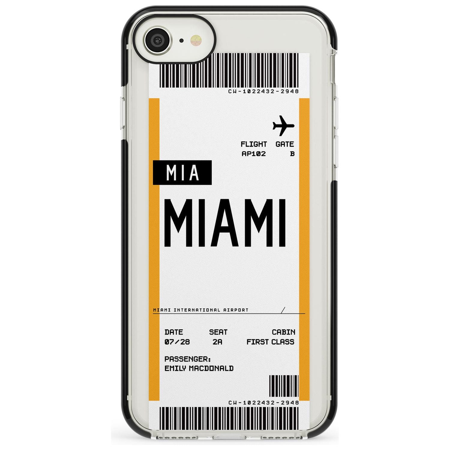 Miami Boarding Pass iPhone Case Black Impact Custom Phone Case - Case Warehouse