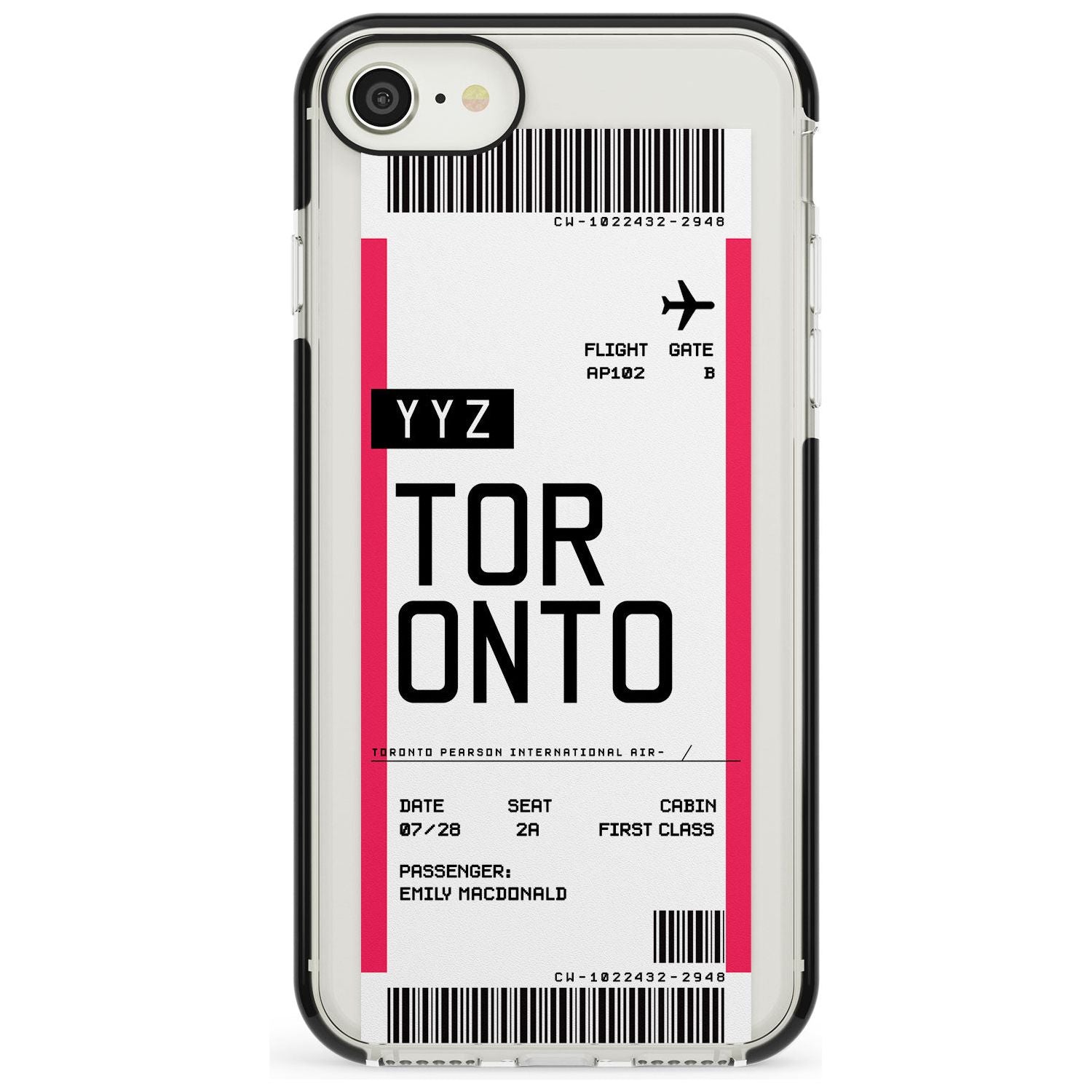 Toronto Boarding Pass iPhone Case Black Impact Custom Phone Case - Case Warehouse