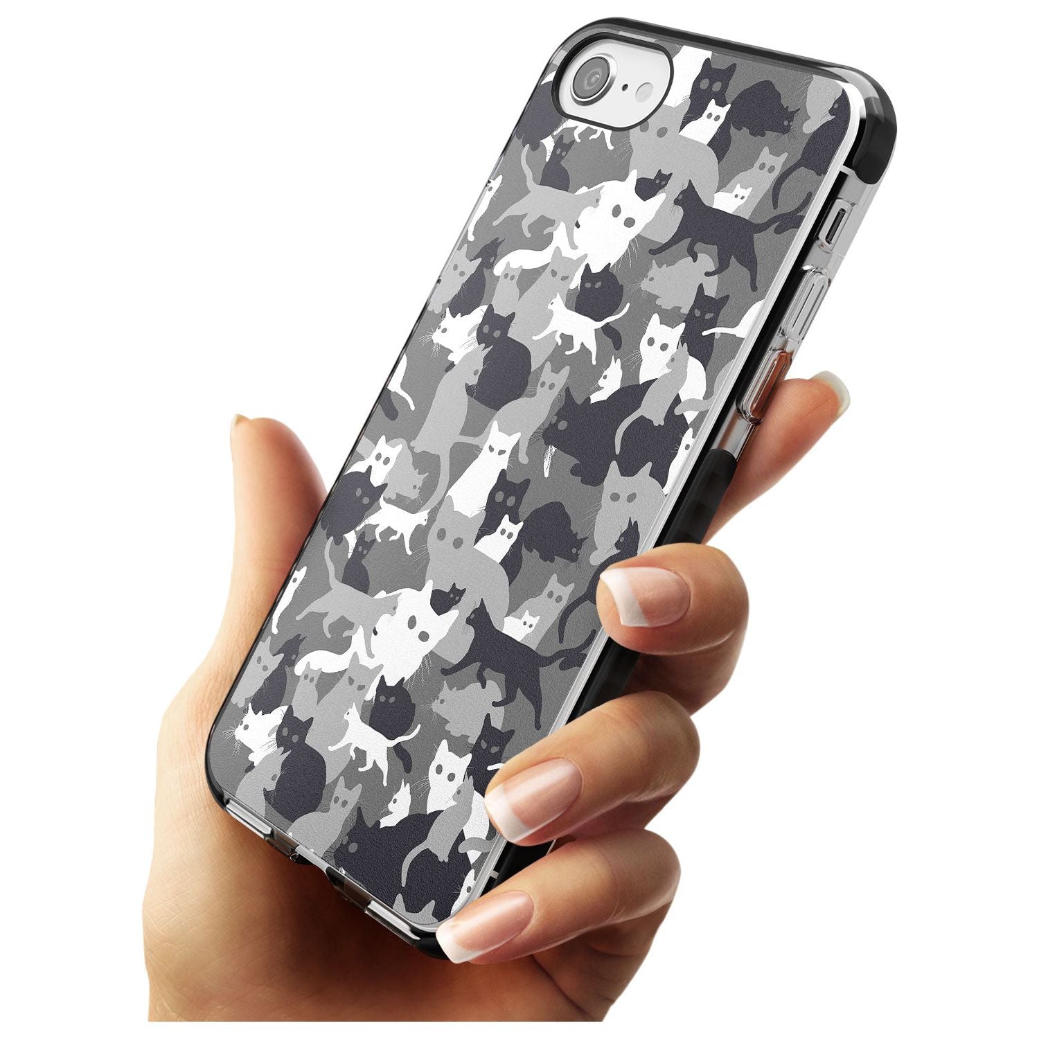 Dark Grey Cat Camouflage Pattern iPhone Case Phone Case - Case Warehouse