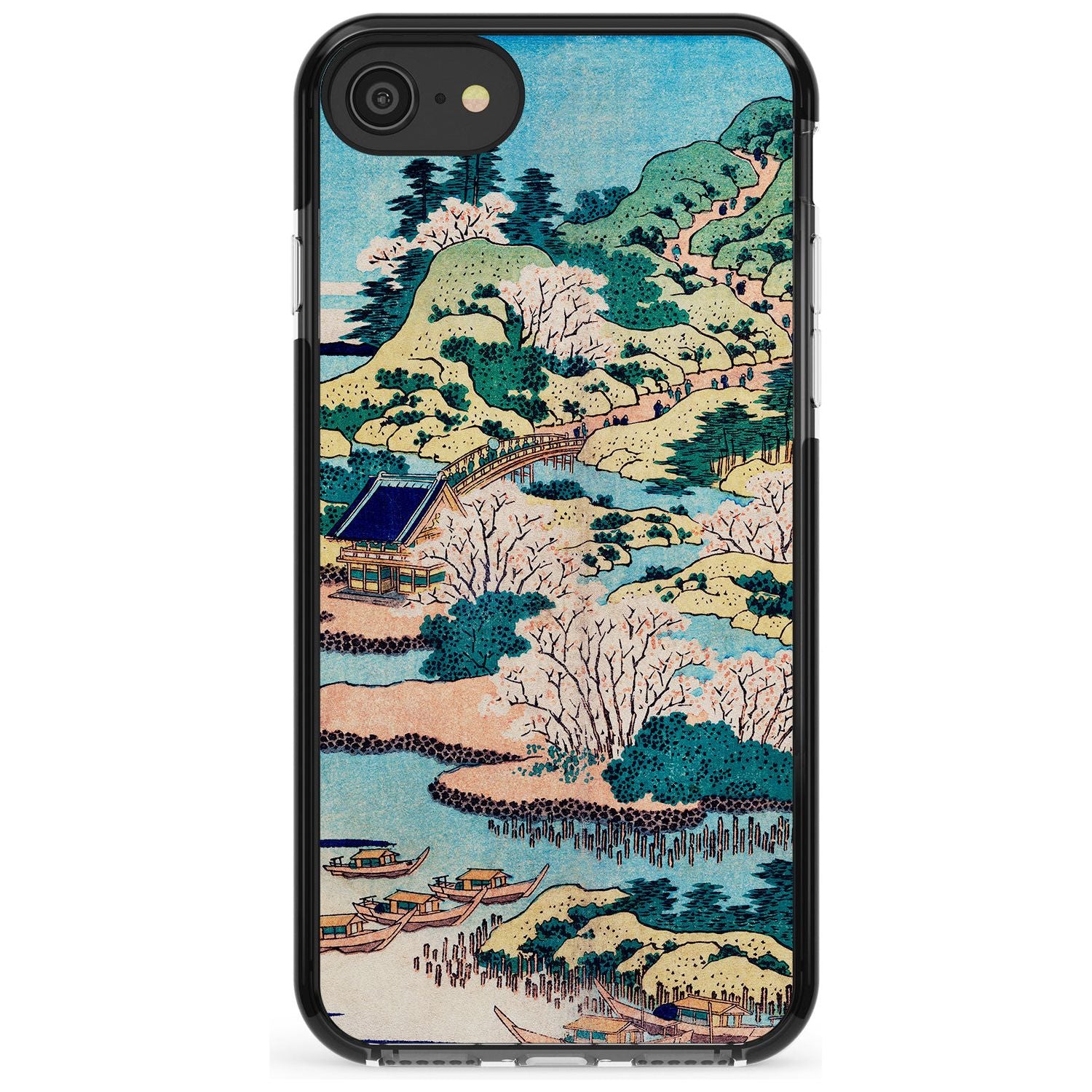 Coastal Community by Katsushika Hokusai Pink Fade Impact Phone Case for iPhone SE 8 7 Plus