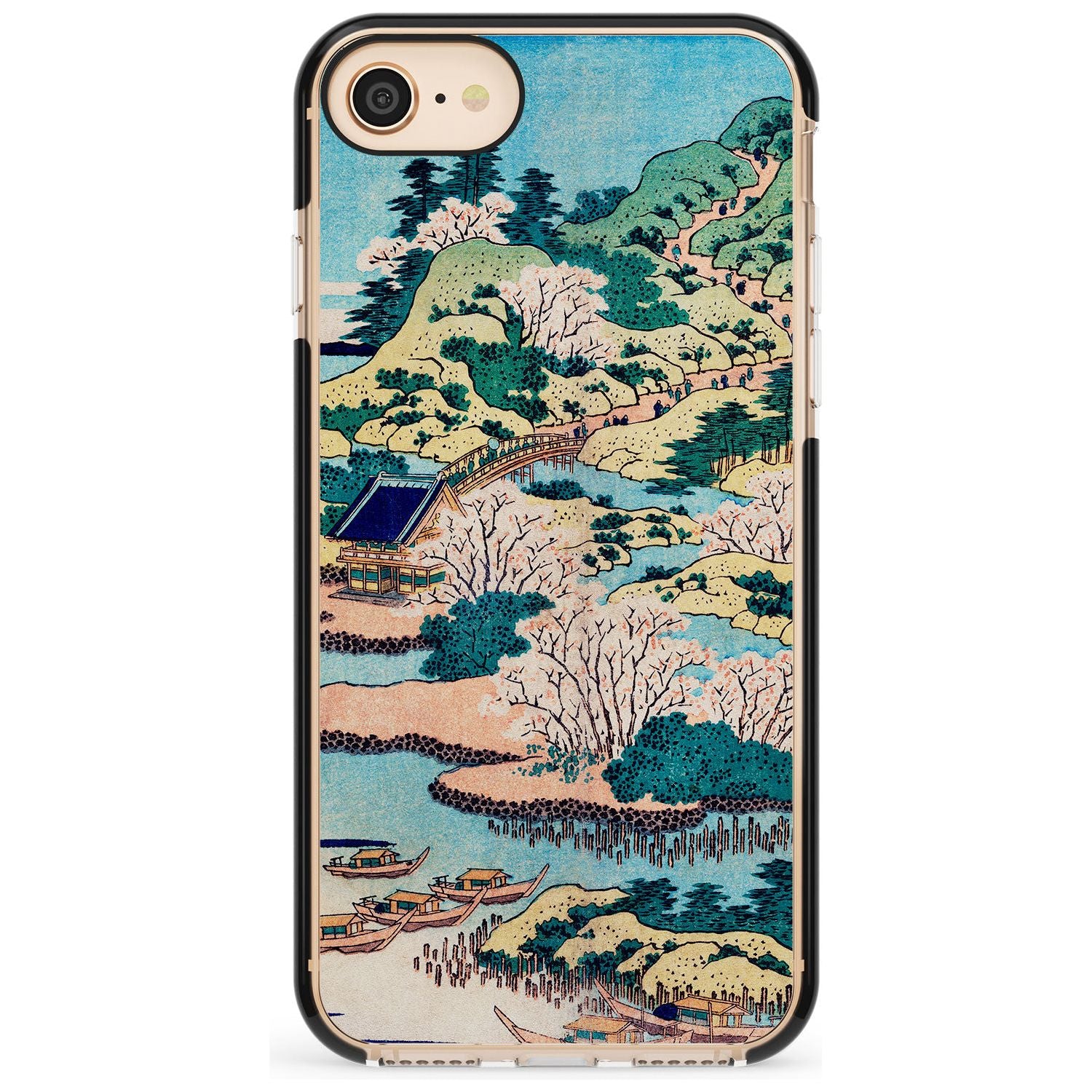 Coastal Community by Katsushika Hokusai Pink Fade Impact Phone Case for iPhone SE 8 7 Plus