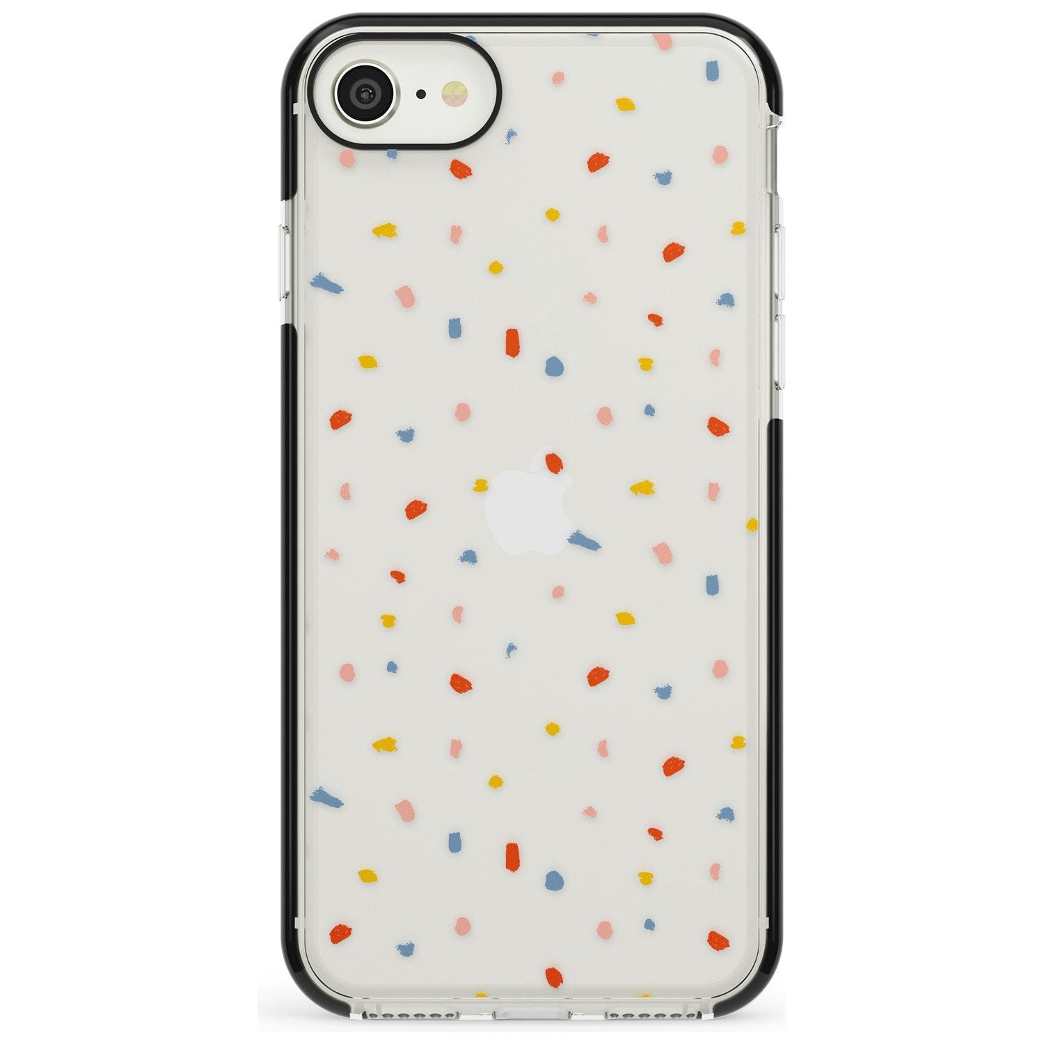 Small Confetti Print Clear iPhone Case Black Impact Phone Case - Case Warehouse