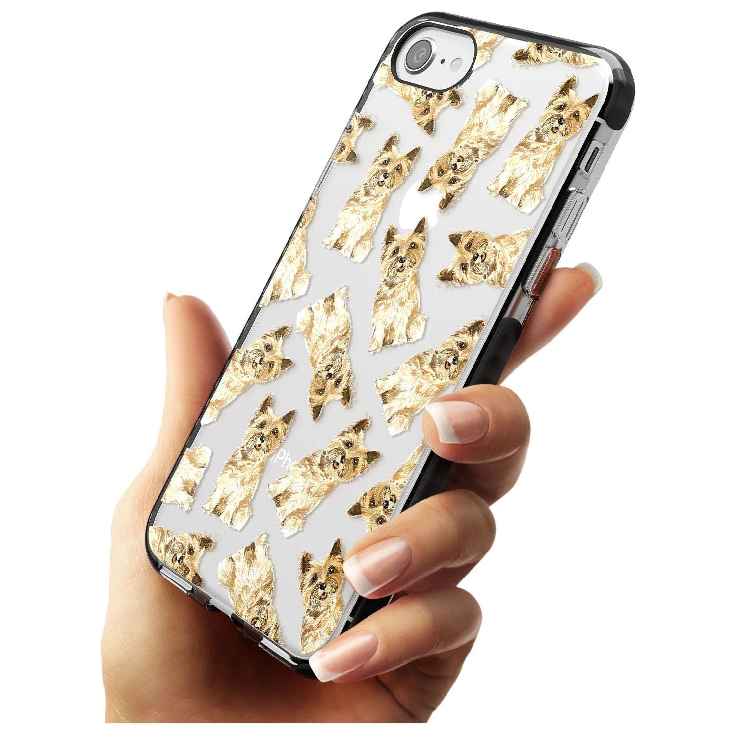 Cairn Terrier Watercolour Dog Pattern Black Impact Phone Case for iPhone SE 8 7 Plus