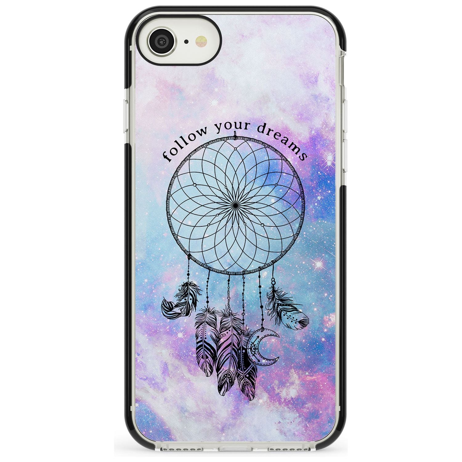 Simple Galaxy Pattern Dreamcatcher iPhone Case Black Impact Phone Case - Case Warehouse