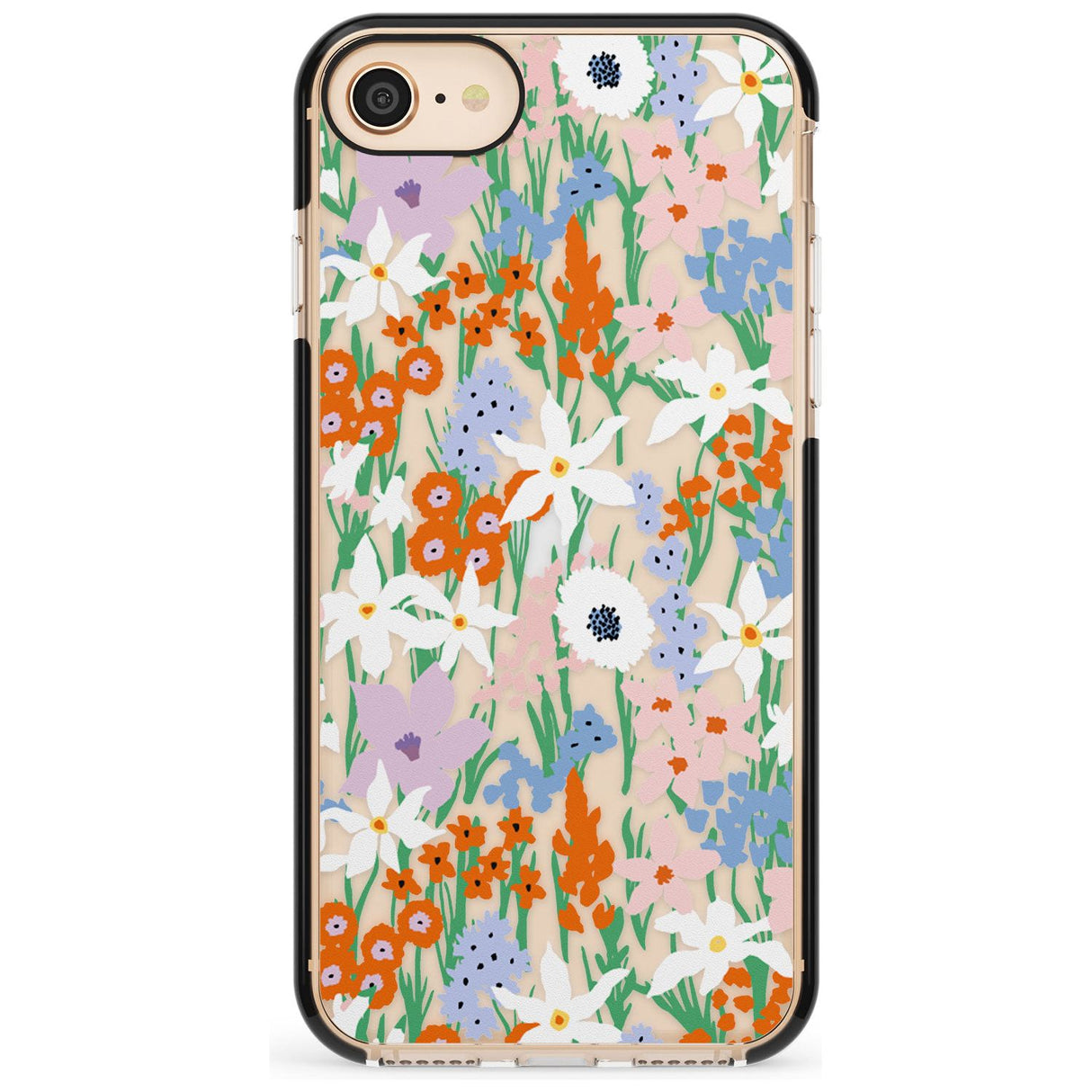Springtime Meadow: Transparent Pink Fade Impact Phone Case for iPhone SE 8 7 Plus