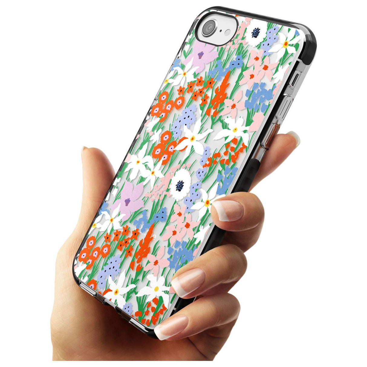 Springtime Meadow: Transparent Pink Fade Impact Phone Case for iPhone SE 8 7 Plus