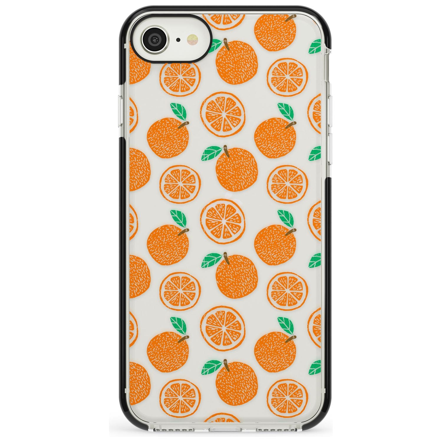 Orange Pattern iPhone Case Black Impact Phone Case - Case Warehouse