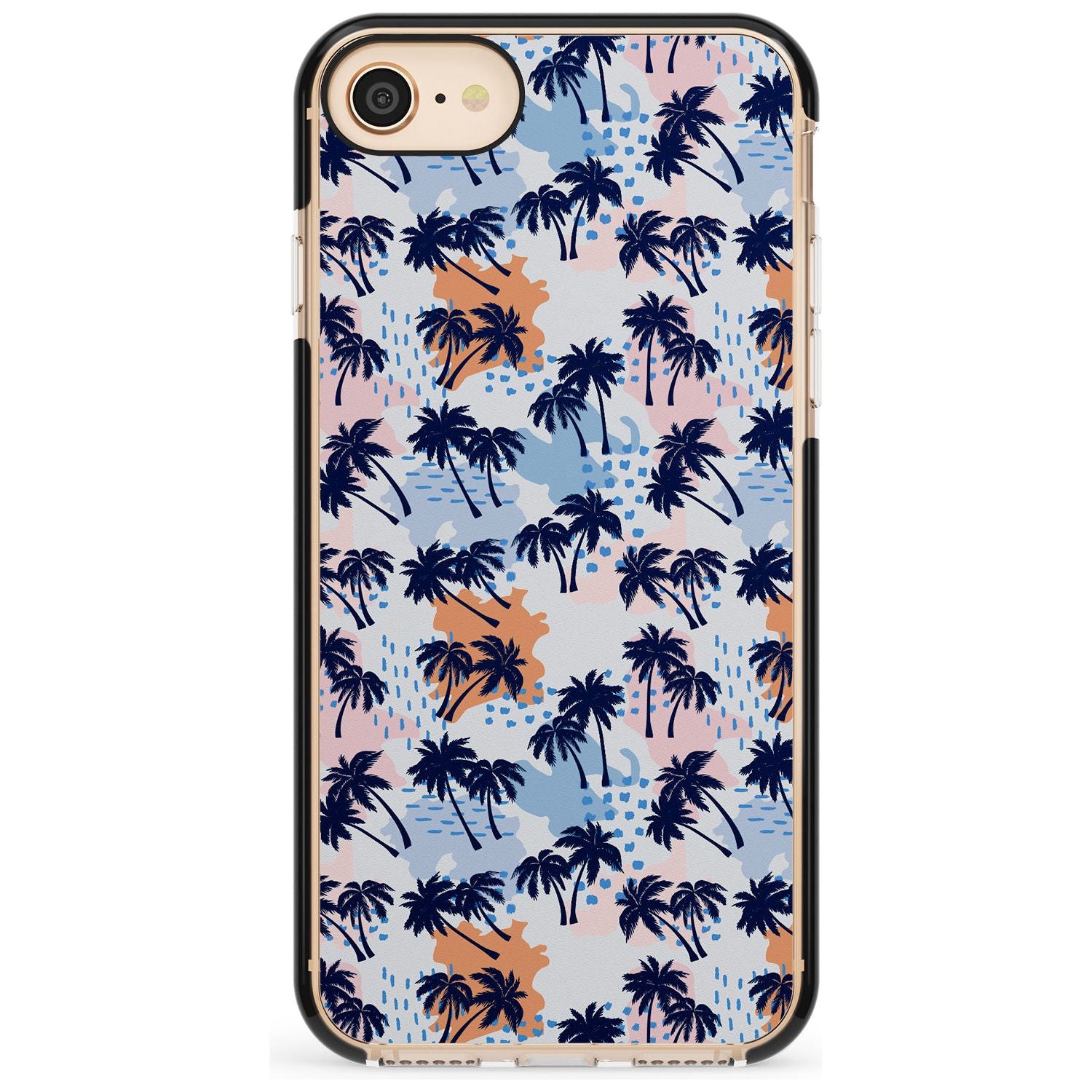 Summer Palm Trees Pink Fade Impact Phone Case for iPhone SE 8 7 Plus