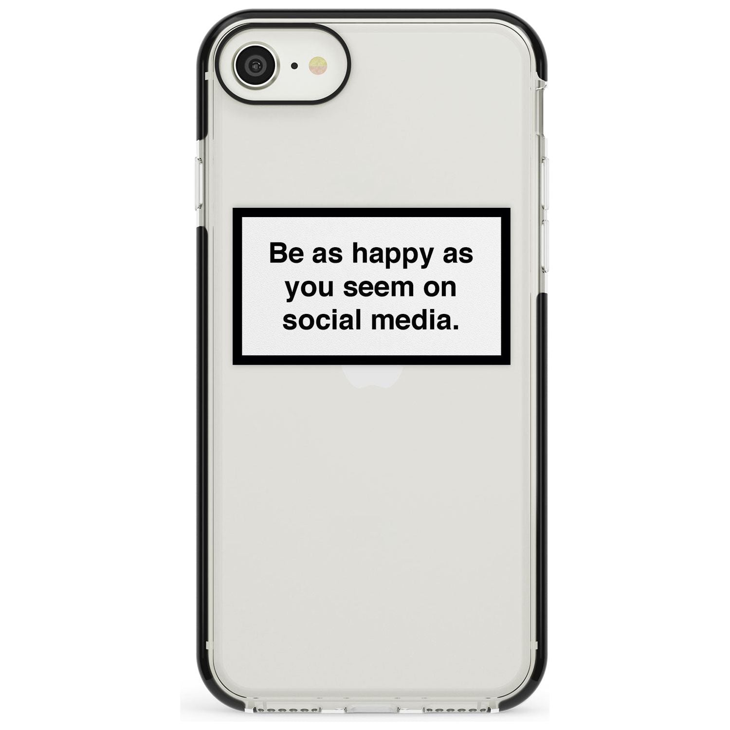 Happy on Social Media iPhone Case Black Impact Phone Case - Case Warehouse