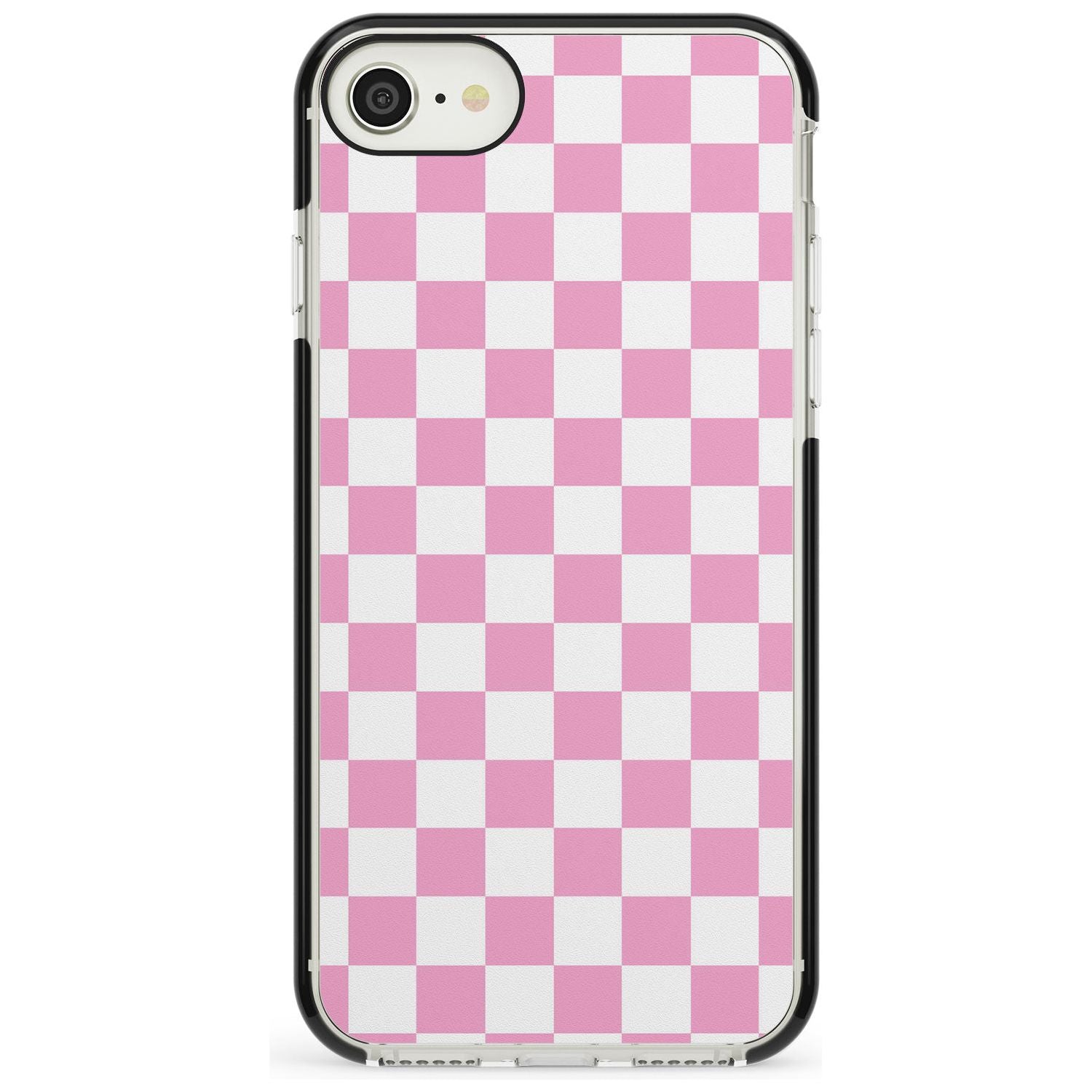 Pink Checkered iPhone Case Black Impact Phone Case - Case Warehouse