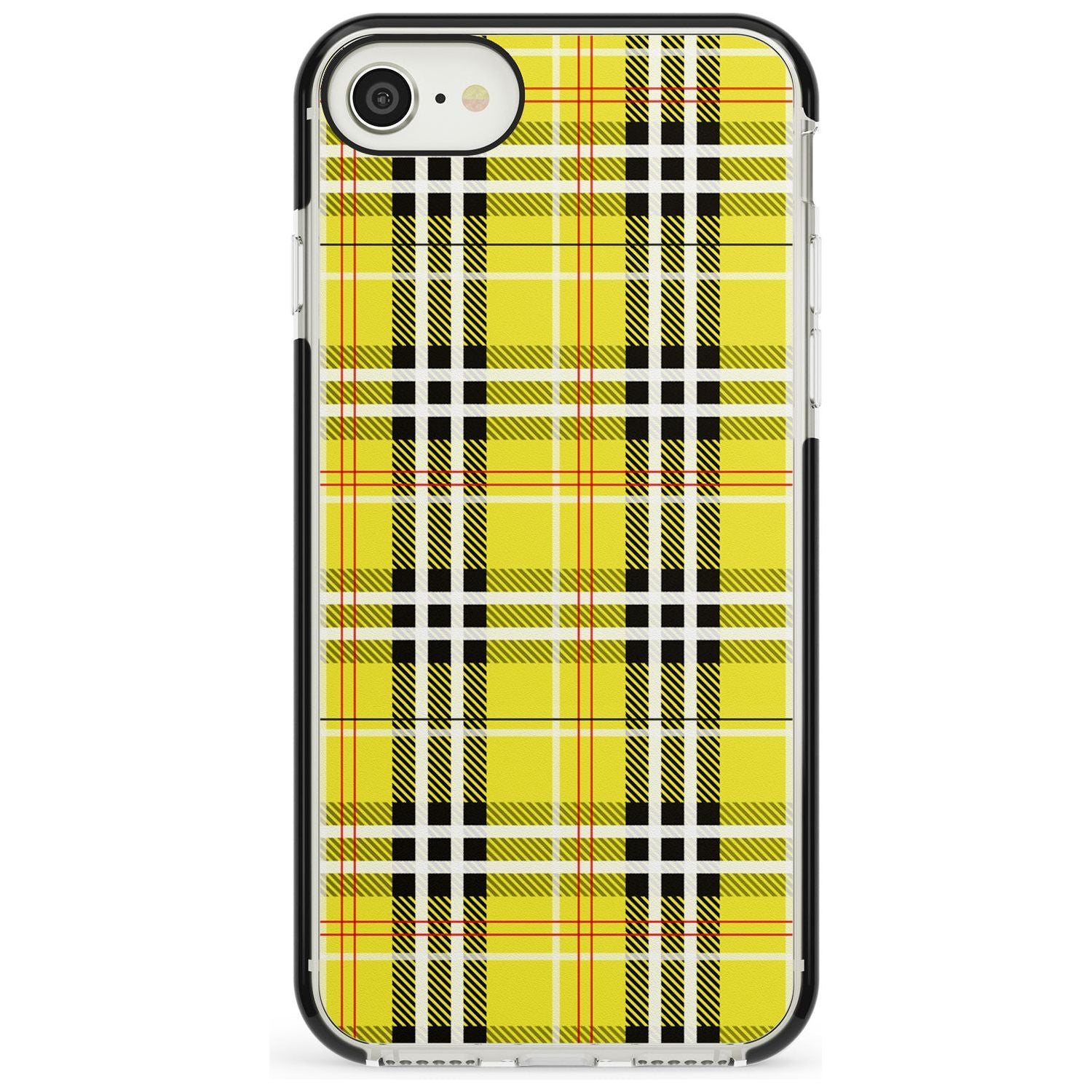 Yellow Plaid iPhone Case Black Impact Phone Case - Case Warehouse