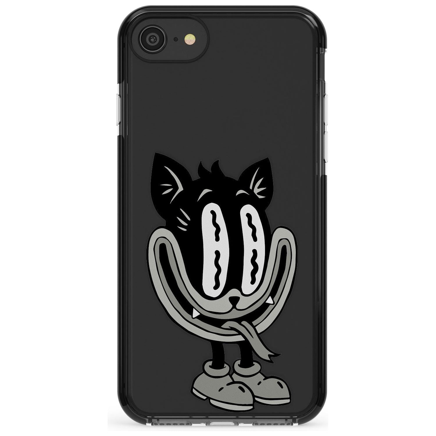 Faded Feline Black Impact Phone Case for iPhone SE 8 7 Plus