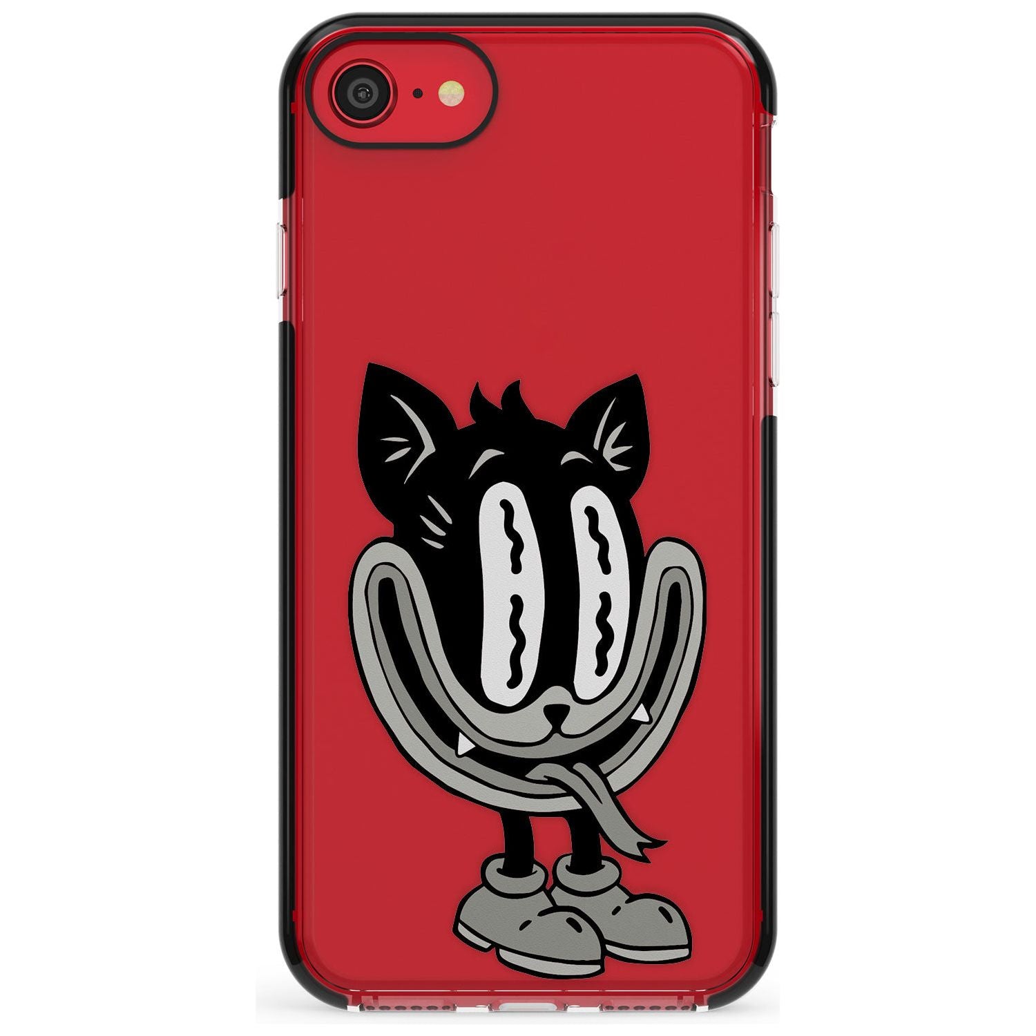 Faded Feline Black Impact Phone Case for iPhone SE 8 7 Plus